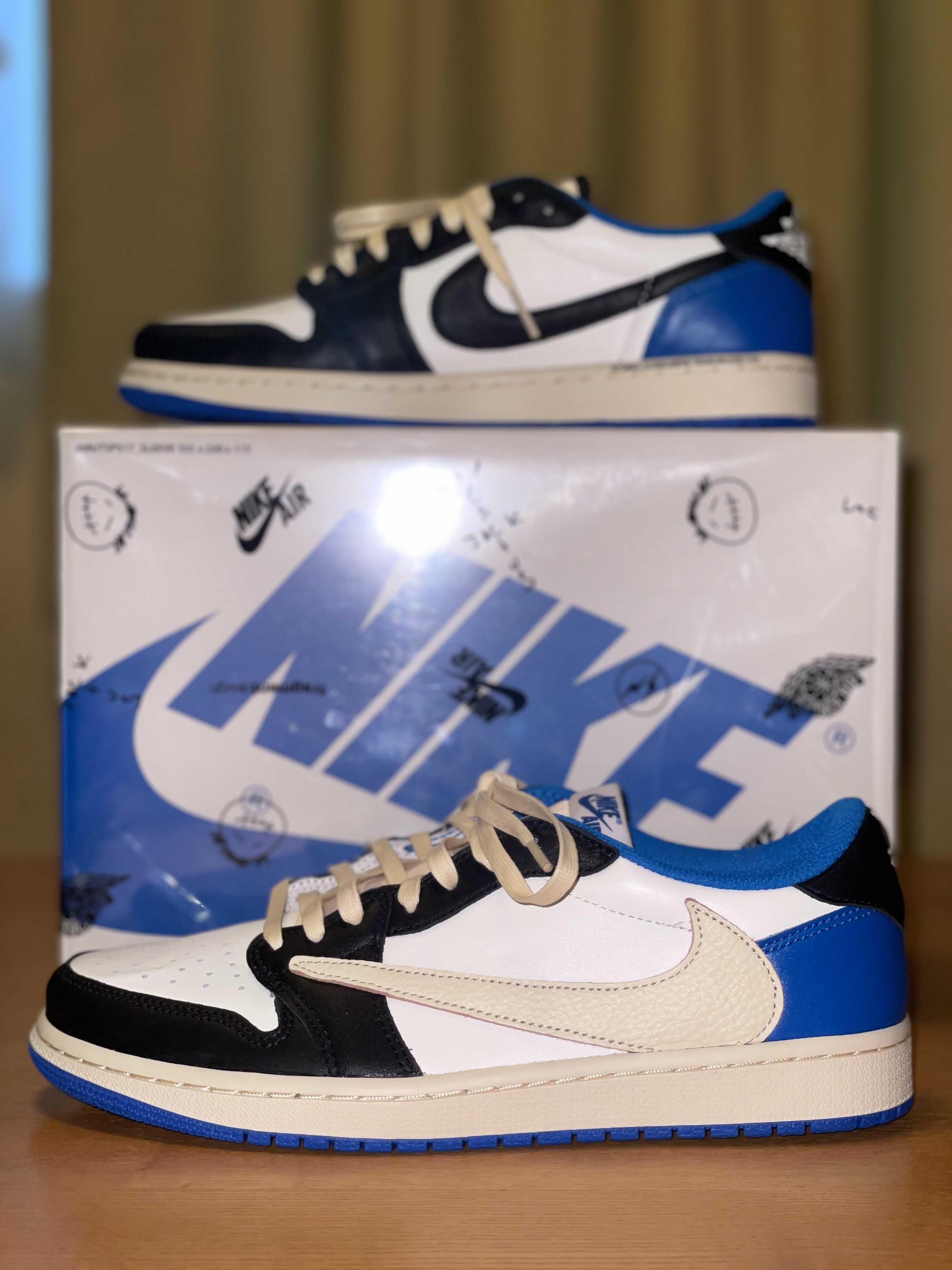 Travis Scott × fragment design × Nike Air Jordan 1 Low OG SP "Military Blue"