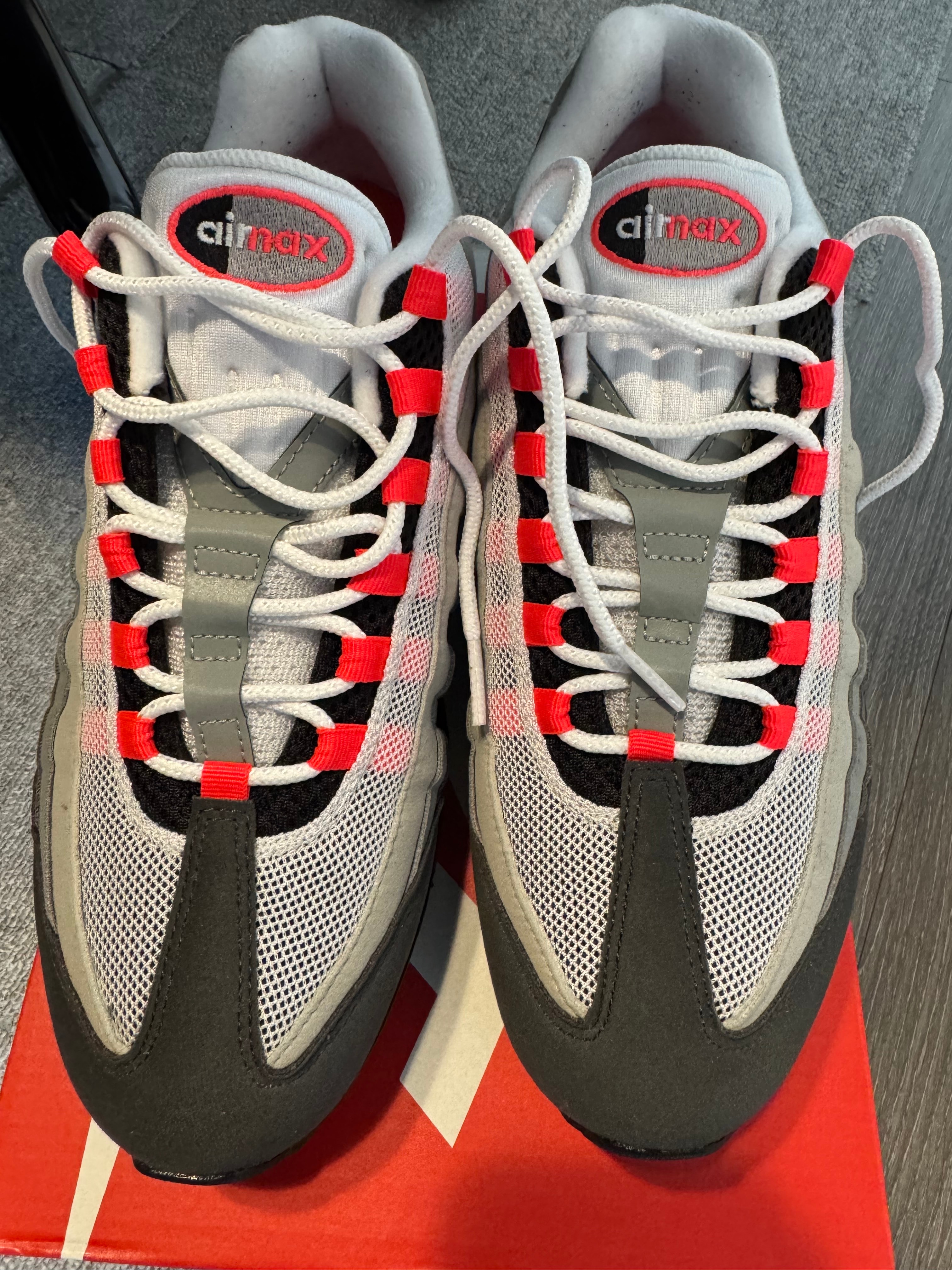 Nike Air Max 95 OG Big Bubble "Medium Ash/Solar Red"