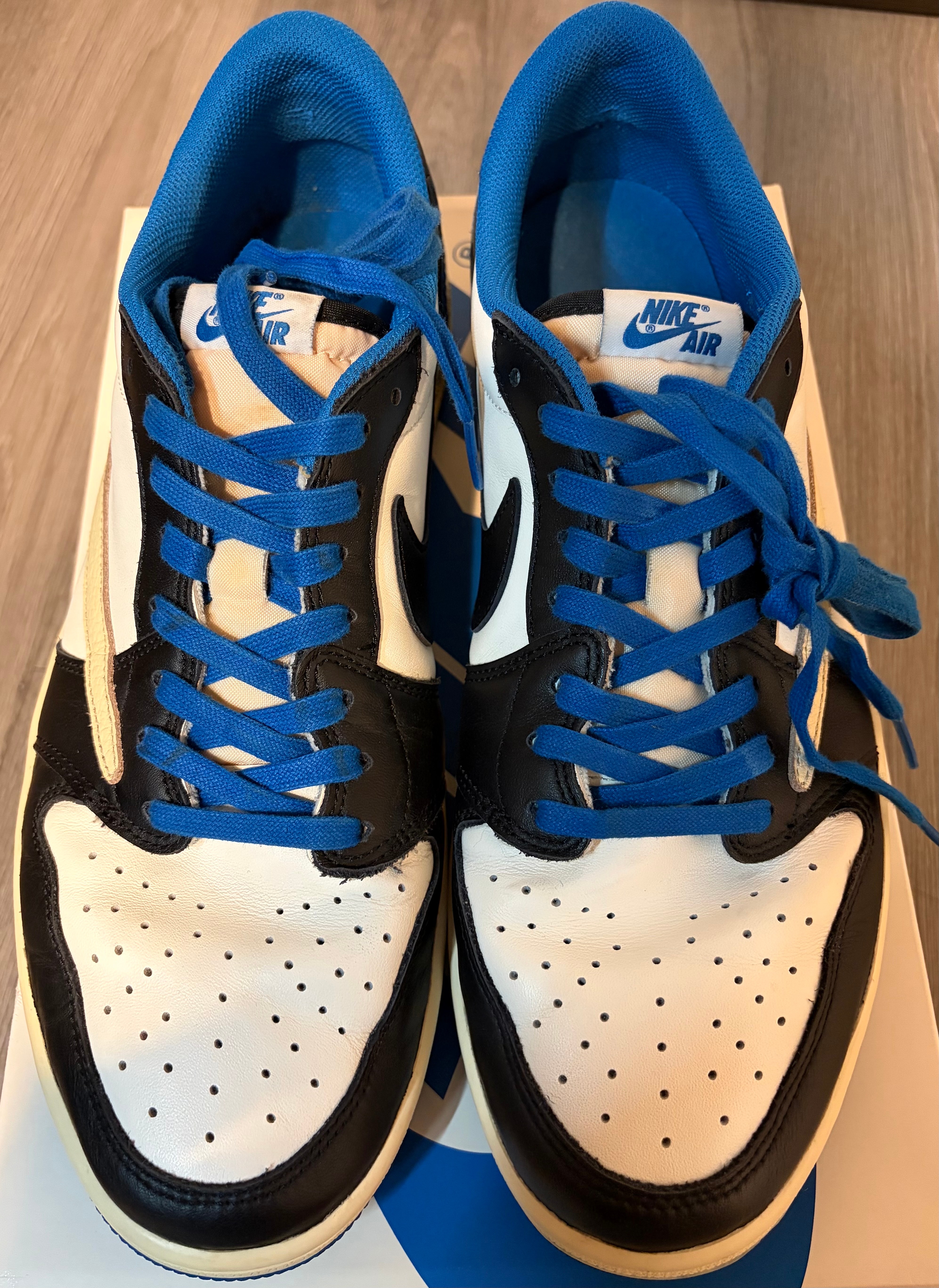 Travis Scott × fragment design × Nike Air Jordan 1 Low OG SP "Military Blue"