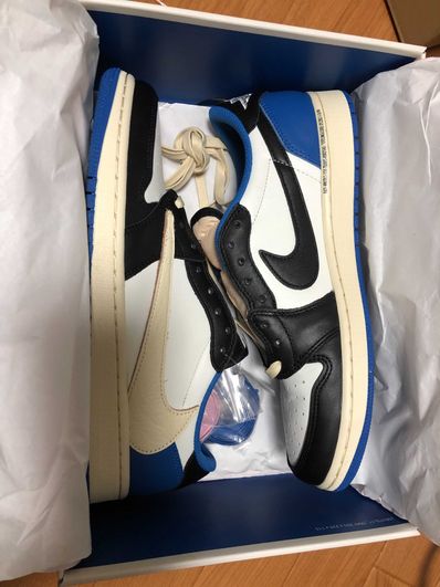 Travis Scott × fragment design × Nike Air Jordan 1 Low OG SP "Military Blue"