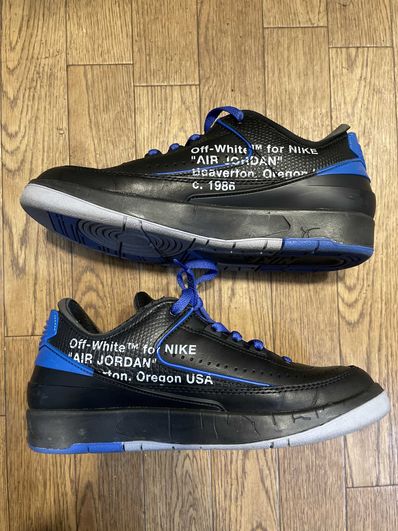 Off-White × Nike Air Jordan 2 Low "Black and Varsity Royal"