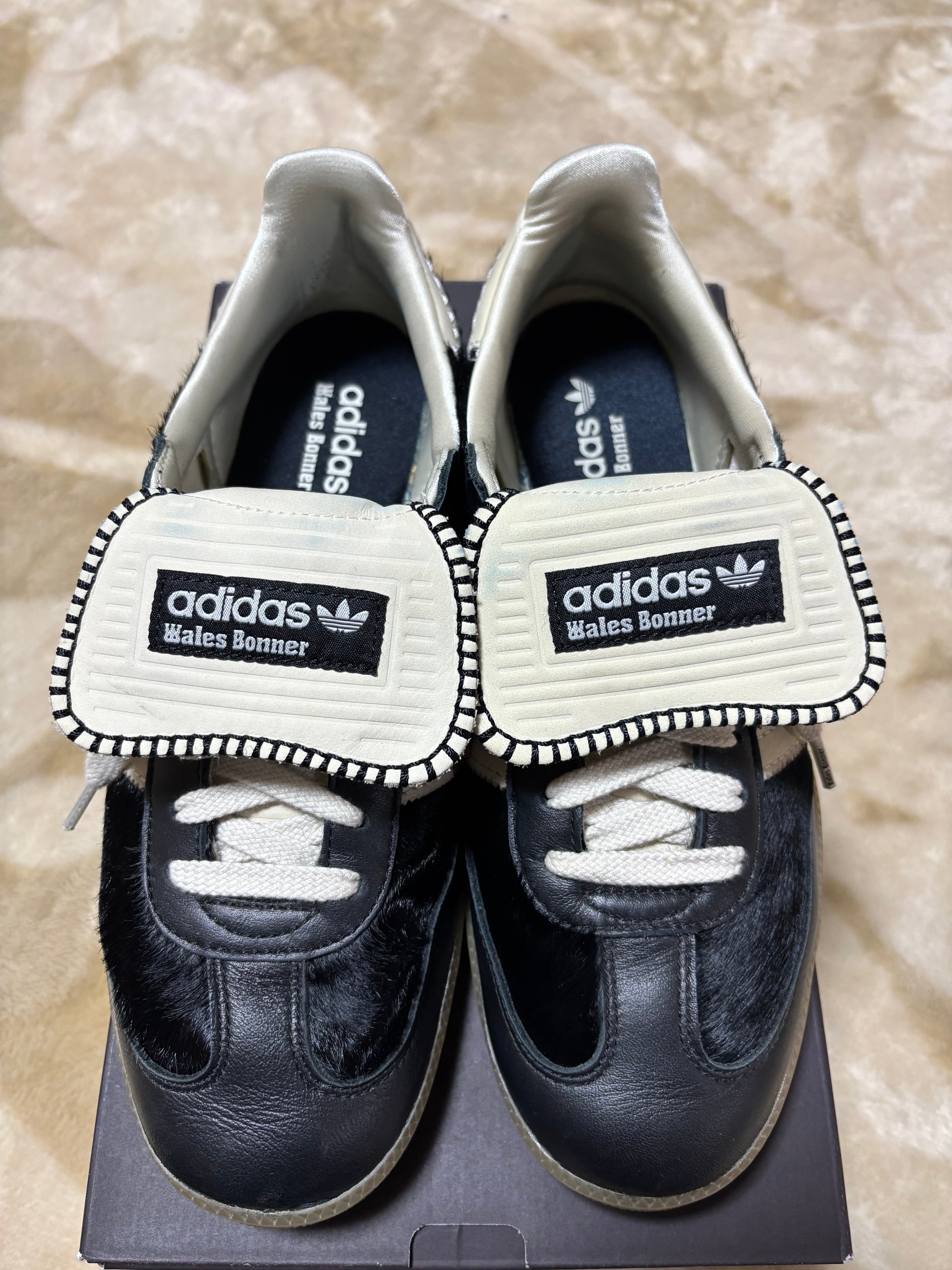 Wales Bonner × adidas Samba Pony Tonal Low "Core Black/Cream White"