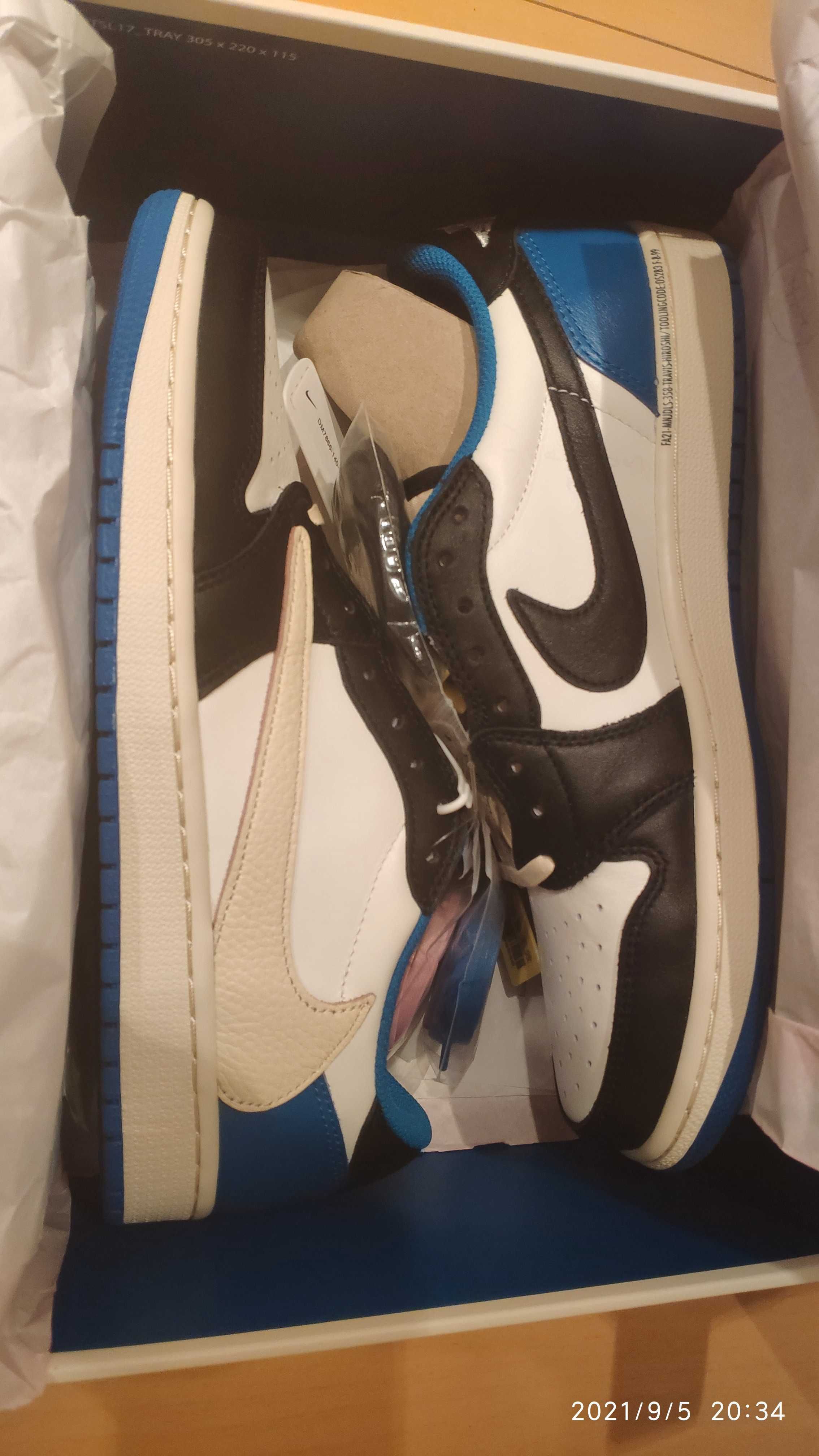 Travis Scott × fragment design × Nike Air Jordan 1 Low OG SP "Military Blue"