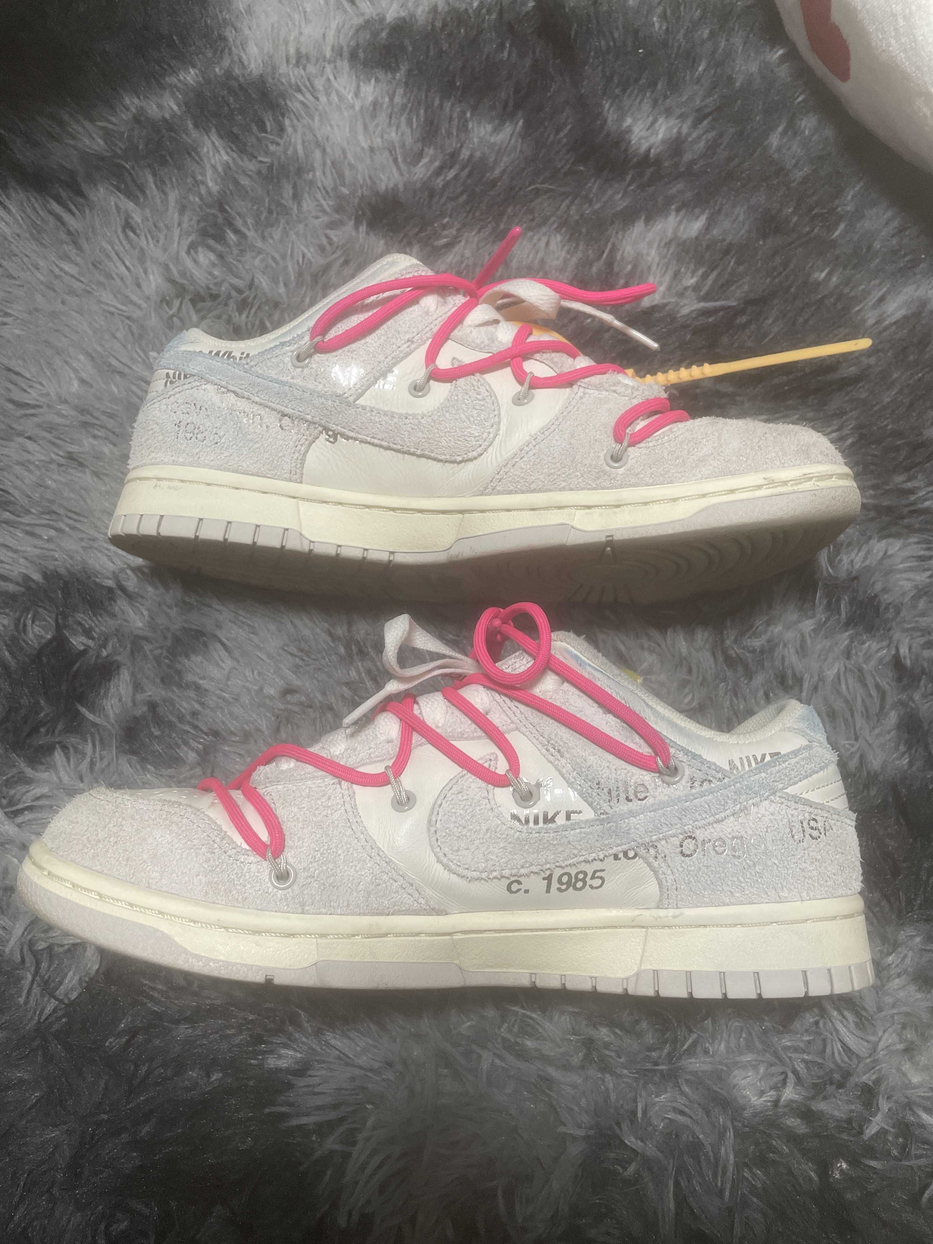 Off-White × Nike Dunk Low "Sail/Neutral Gray/Hyper Pink"