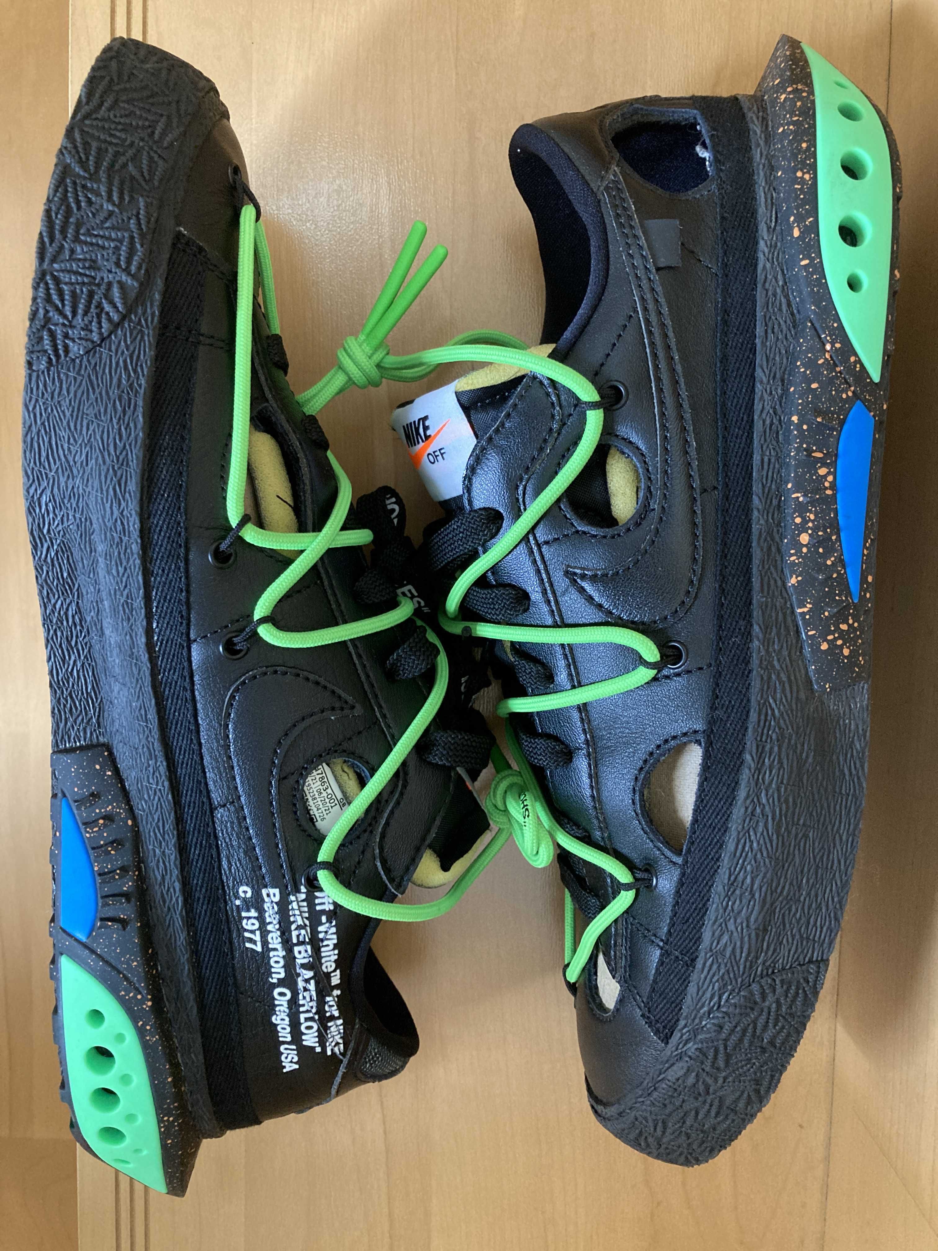 Off-White × Nike Blazer Low "Black and Electro Green"