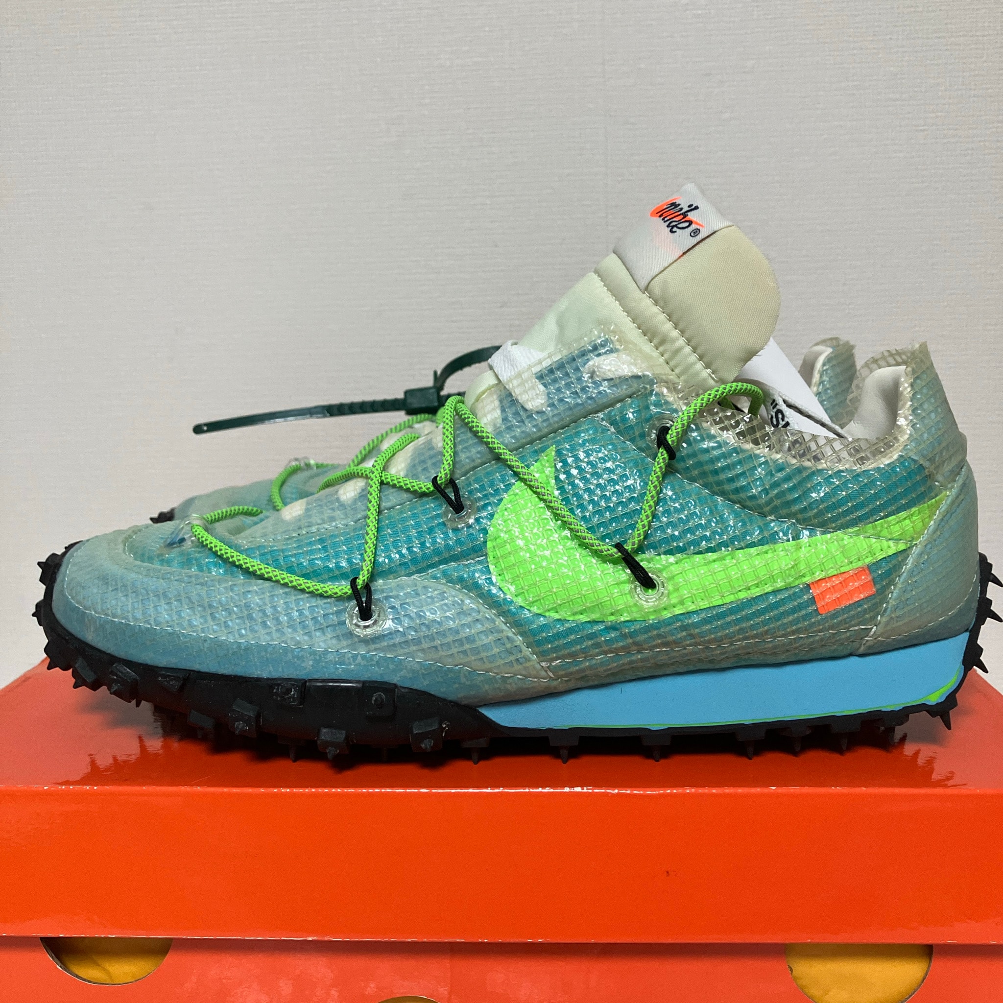 Off-White × Nike Women's Waffle Racer "Vivid Sky"
