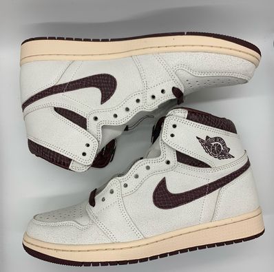 A Ma Maniere × Nike Air Jordan 1 Retro High OG "Sail and Burgundy"