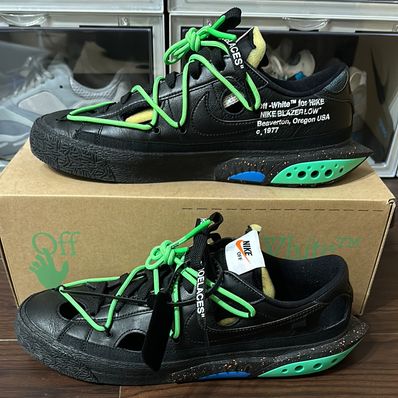 Off-White × Nike Blazer Low "Black and Electro Green"