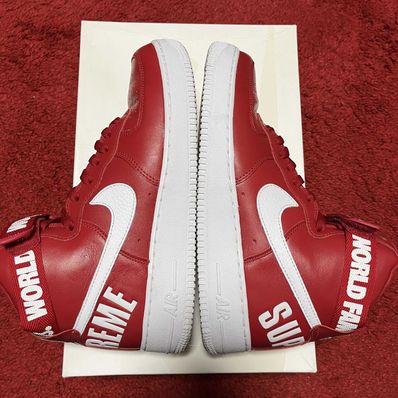 Supreme × Nike Air Force 1 High World Famous "Red"