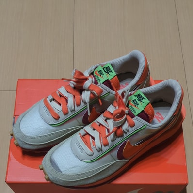 CLOT × Sacai × Nike LD Waffle "Orange Blaze"