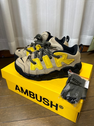 AMBUSH × Nike Air More Uptempo Low "Vivid Sulfur and Limestone"