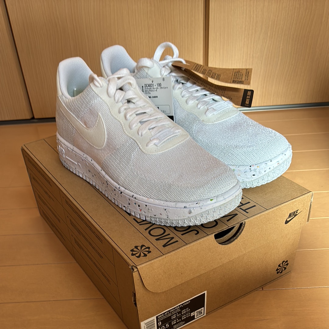 Nike Air Force 1 Low Crater Flyknit "White/White-Sail-Wolf Grey"