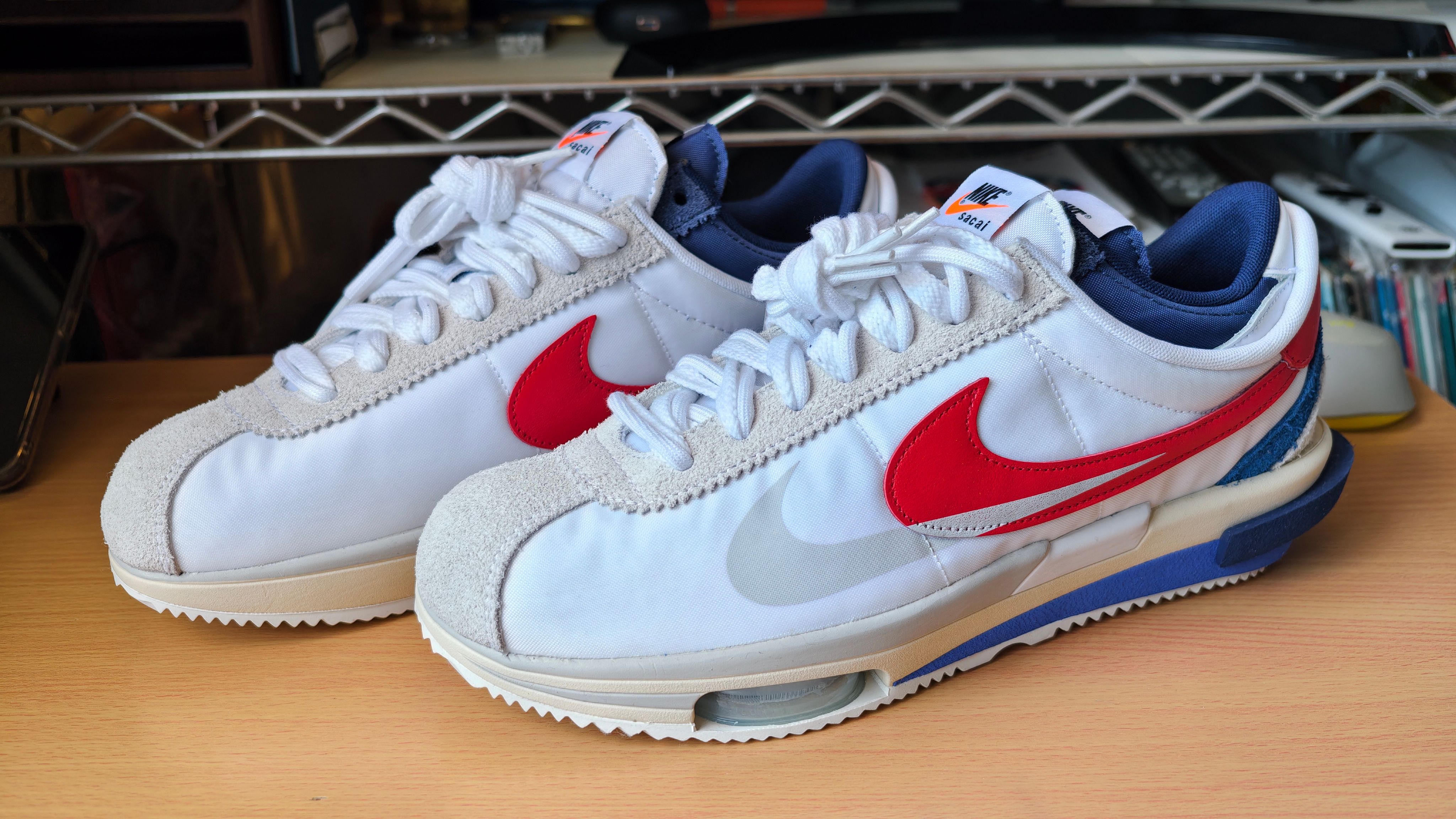 sacai × Nike Zoom Cortez "White and University Red"