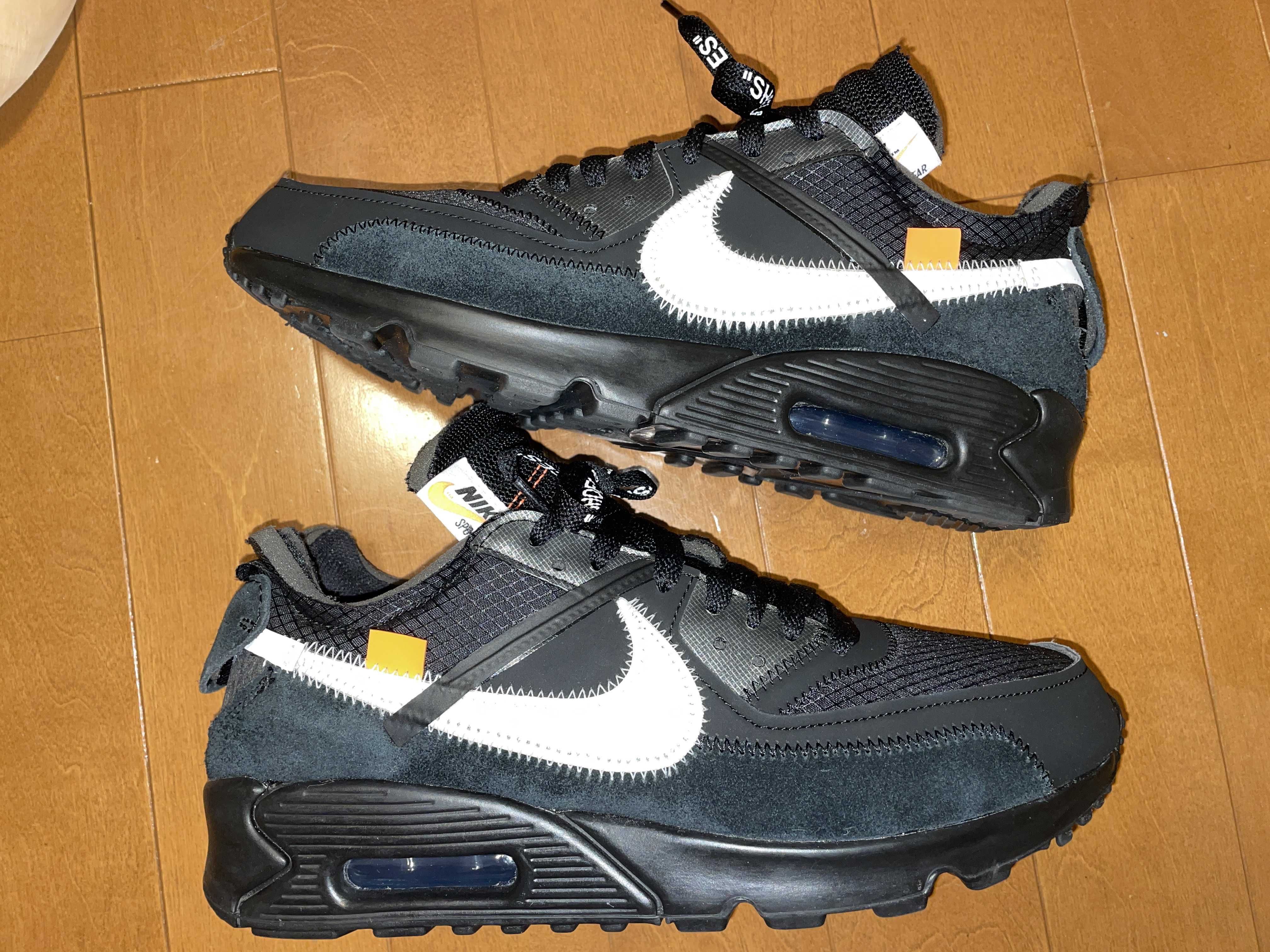Off-White × Nike Air Max 90 "Black/Black-Cone-White"