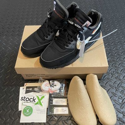 Off-White × Nike Air Max 90 "Black/Black-Cone-White"