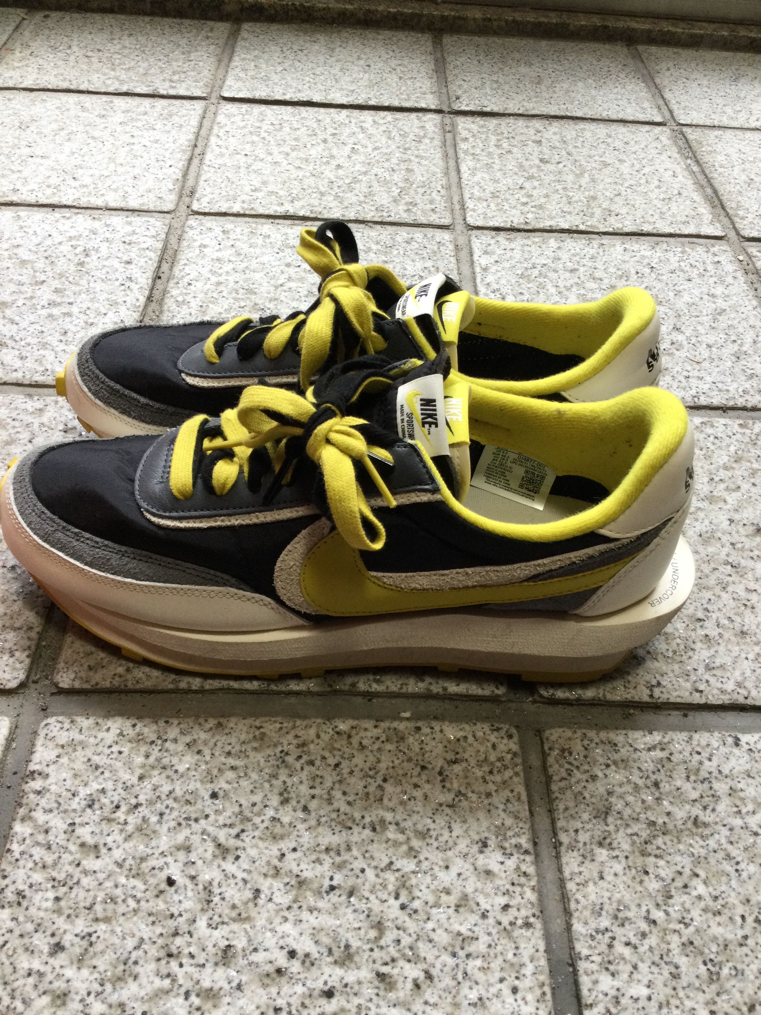 UNDERCOVER × sacai × Nike LD Waffle "Black/Sail-Dark Grey-Bright Citron"