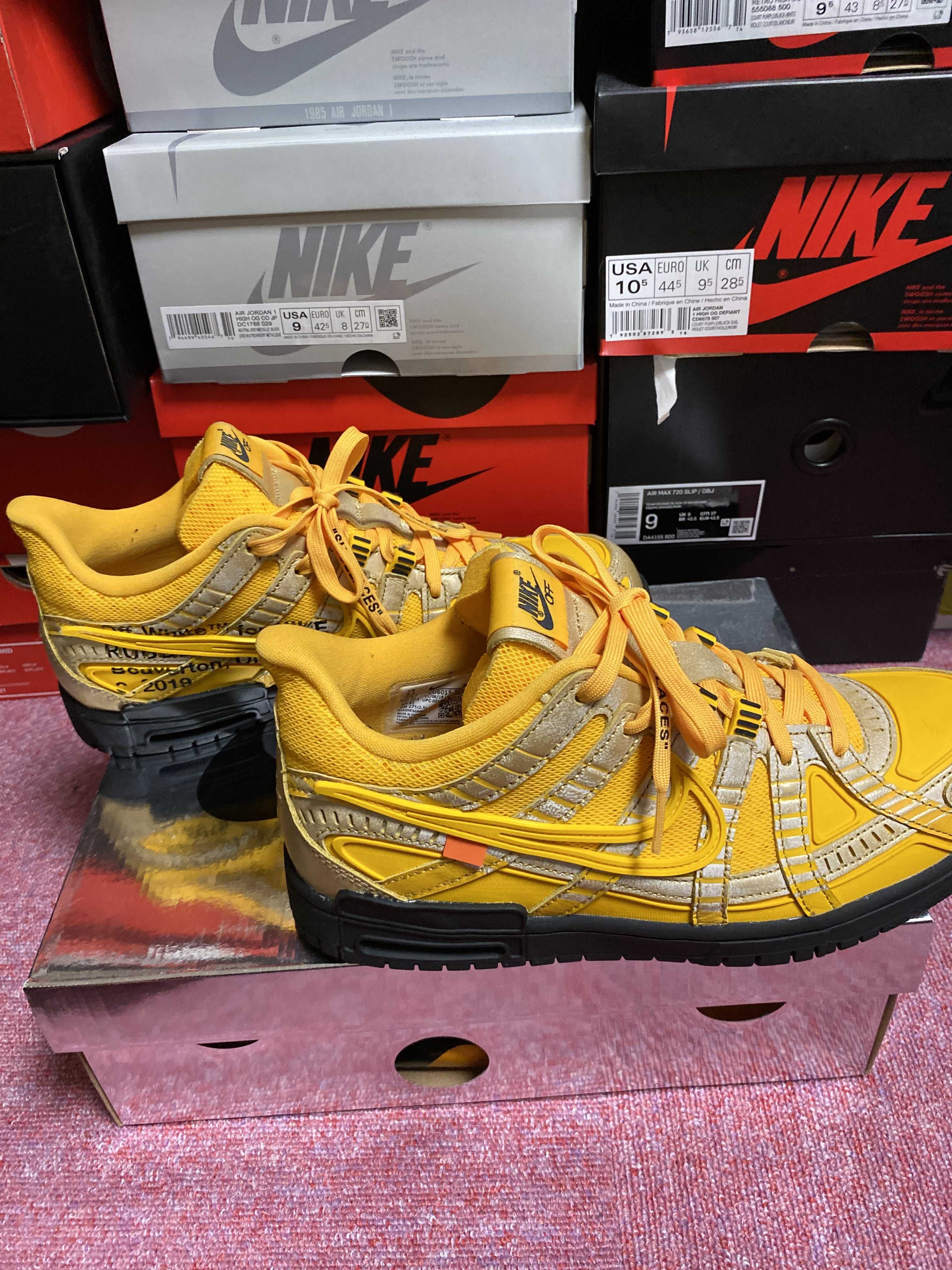 Off-White × Nike Air Rubber Dunk "University Gold"