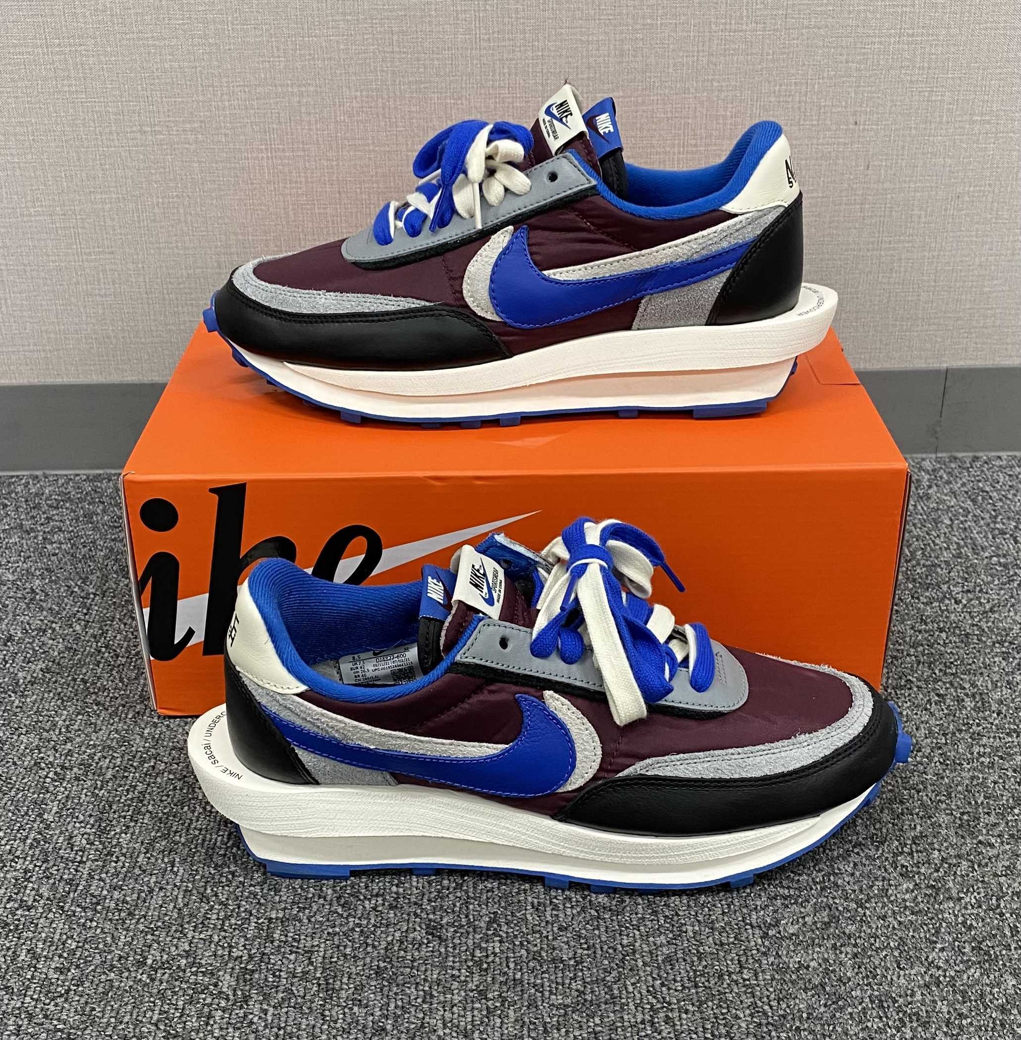 UNDERCOVER × sacai × Nike LD Waffle "Night Maroon/Pale Ivory-Ground Grey-Team Royal"