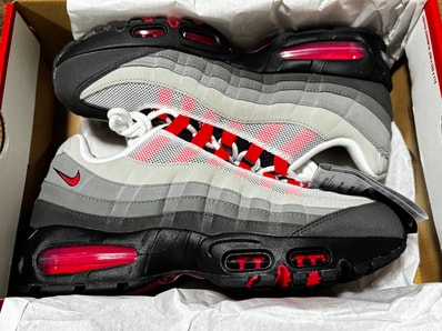 Nike Air Max 95 OG Big Bubble "Medium Ash/Solar Red"
