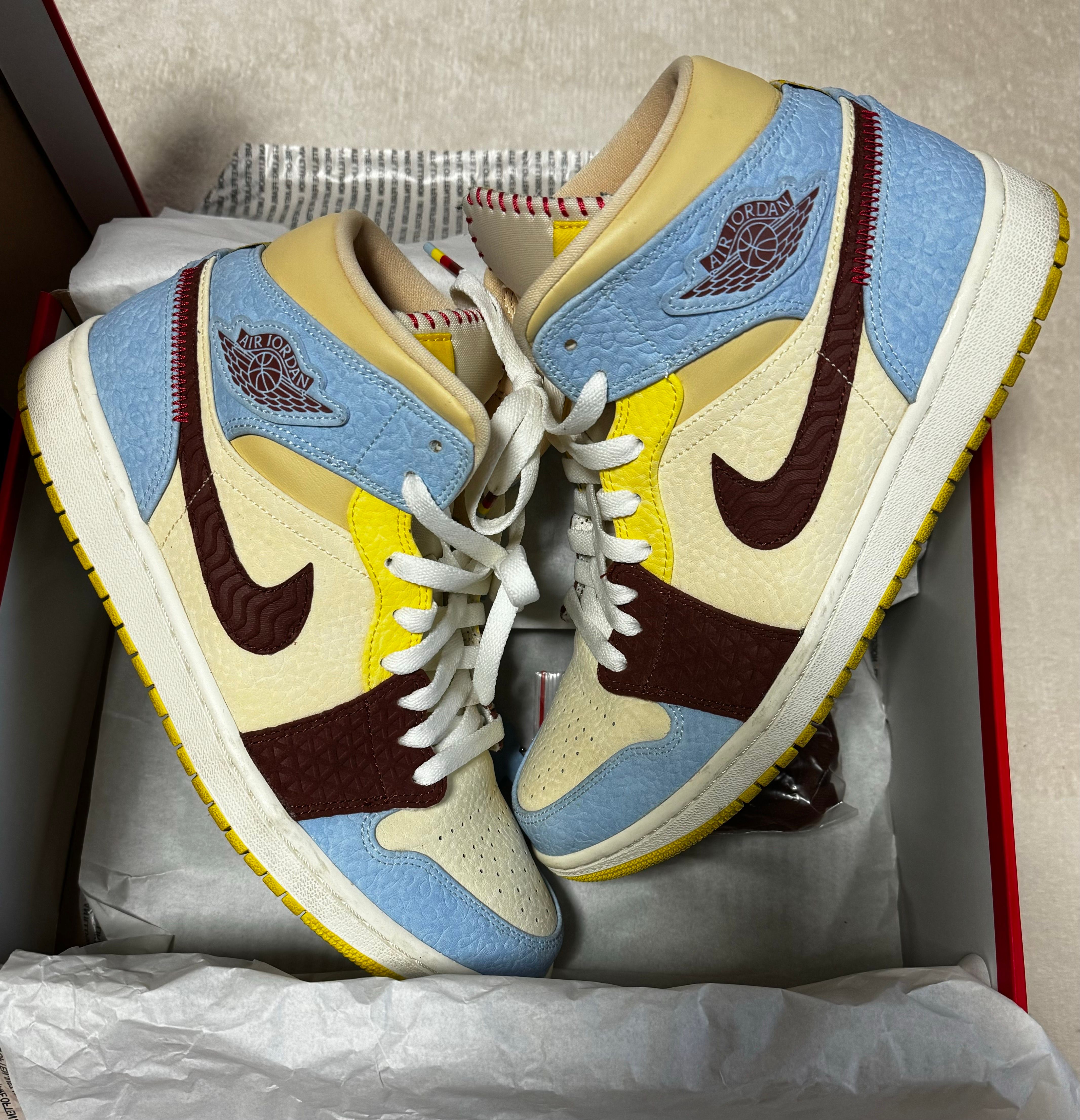 MAISON CHATEAU ROUGE × NIKE AIR JORDAN 1 MID SE "WHITE/LIGHT BLUE"