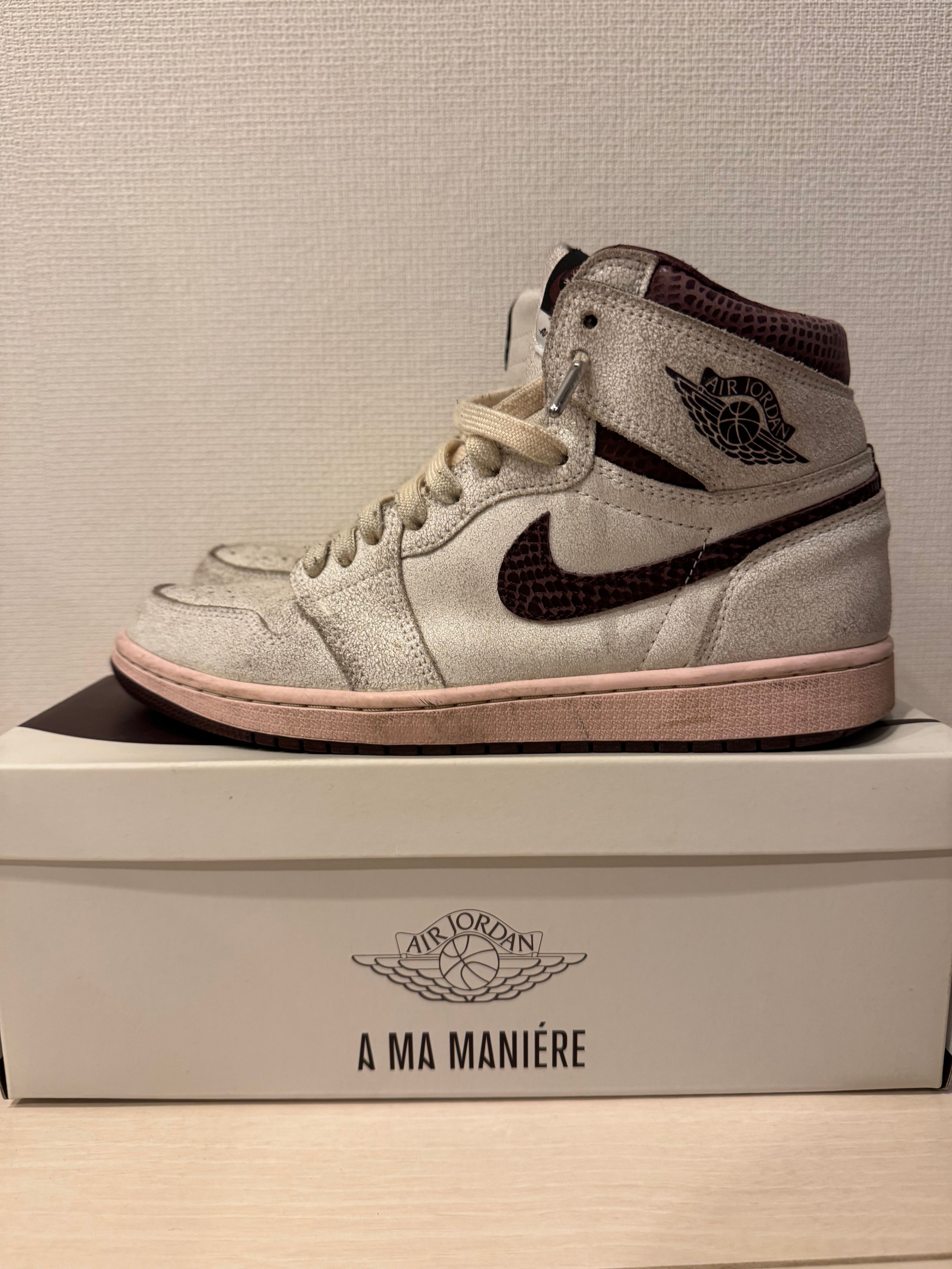 A Ma Maniere × Nike Air Jordan 1 Retro High OG "Sail and Burgundy"