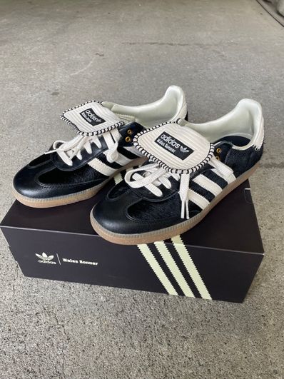 Wales Bonner × adidas Samba Pony Tonal Low "Core Black/Cream White"
