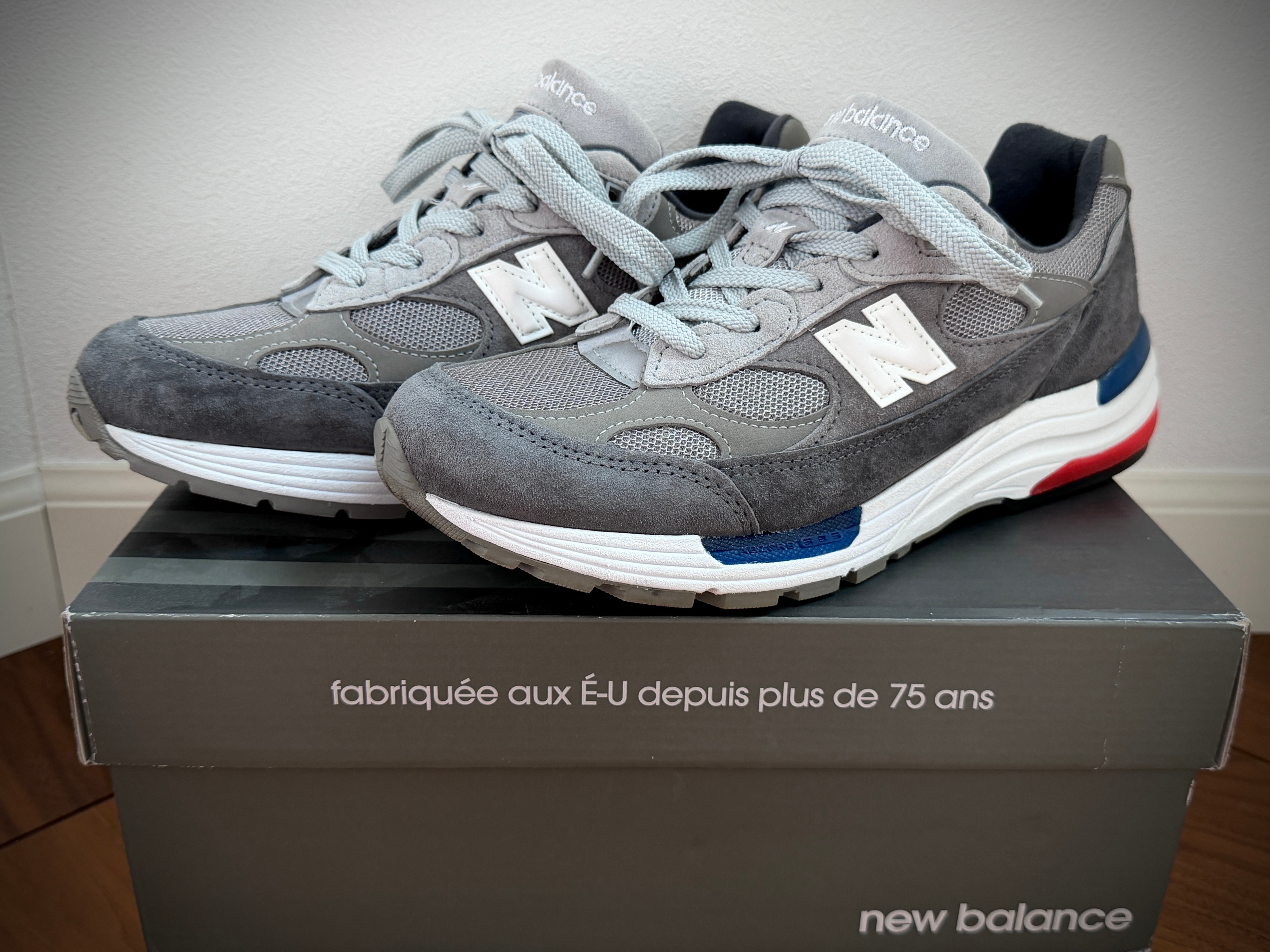 New Balance 992 "GRAY/BLUE/RED"