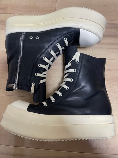 Rick Owens SS26 Mega Bumper Sneaks "Black/Milk"