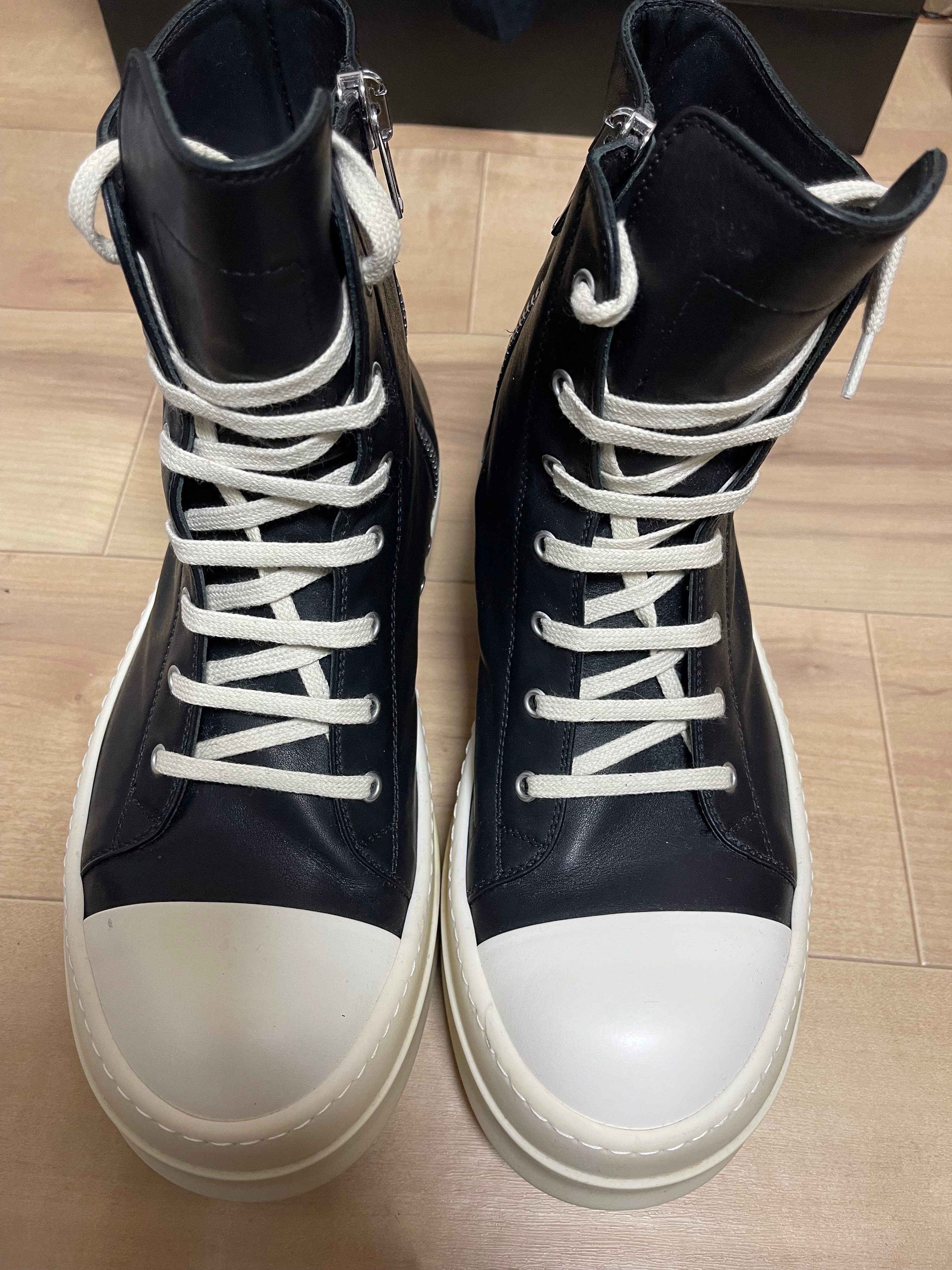 Rick Owens Mega Bumper Sneakers "Black/Milk"