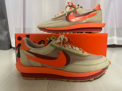 CLOT × Sacai × Nike LD Waffle "Orange Blaze"