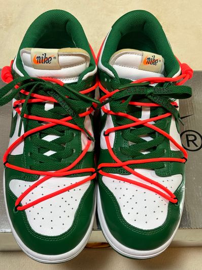 Off-White × Nike Dunk Low "White/Pine Green"
