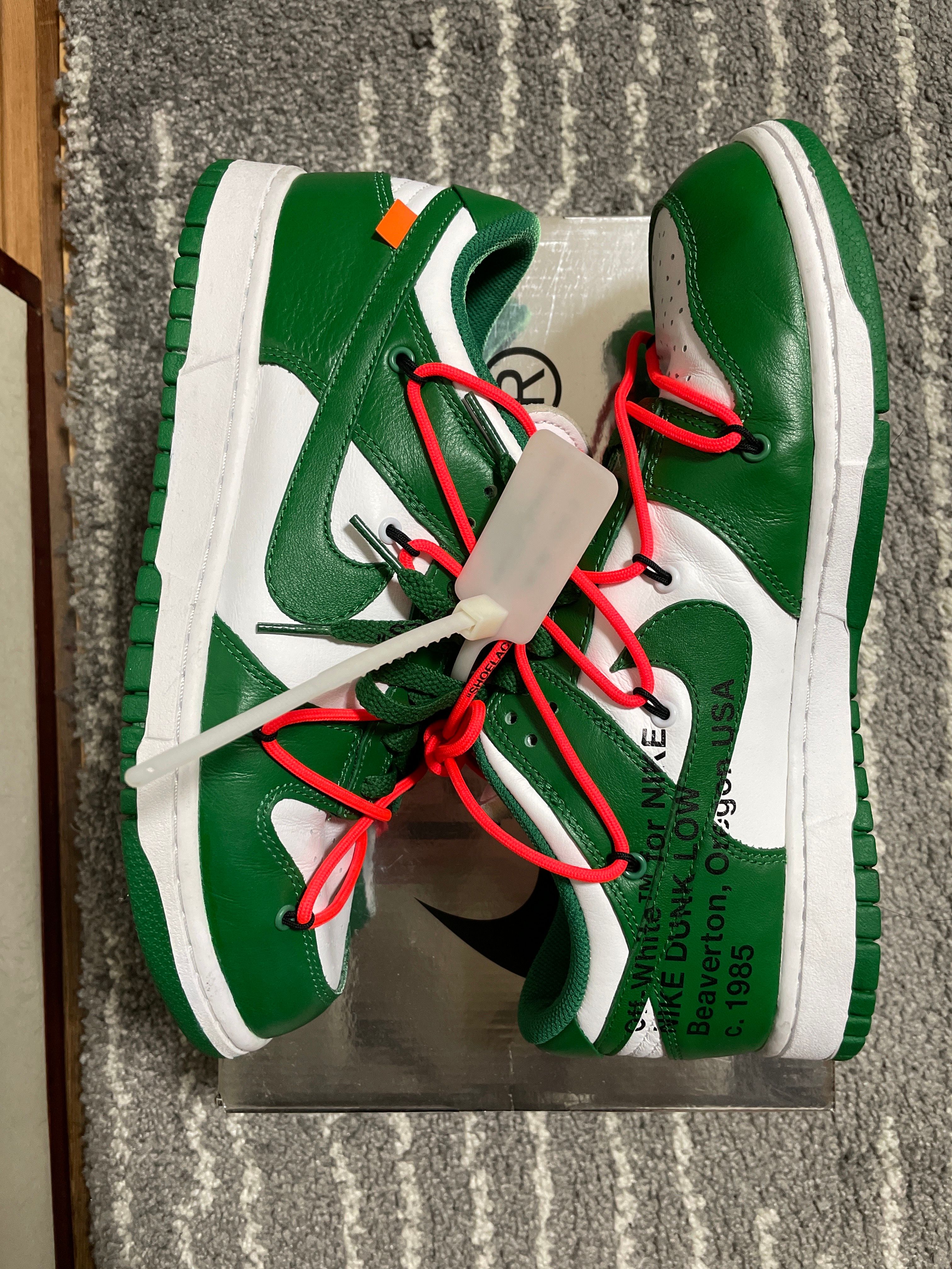 Off-White × Nike Dunk Low "White/Pine Green"