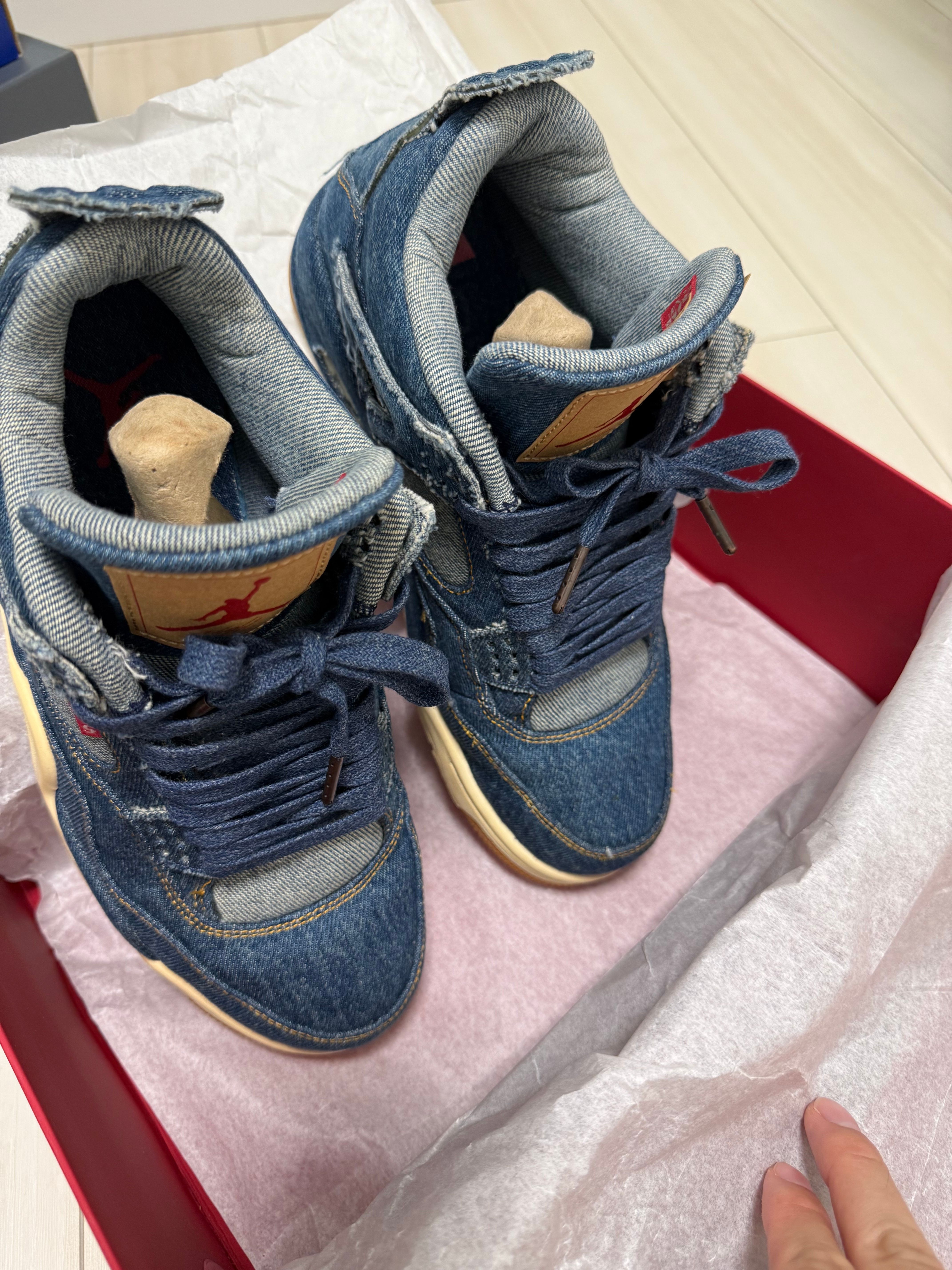 鑑定書付NIKE エアジョーダン4 レトロ リーバイス デニム ブランク タグ Nike × Levi's Air Jordan 4 