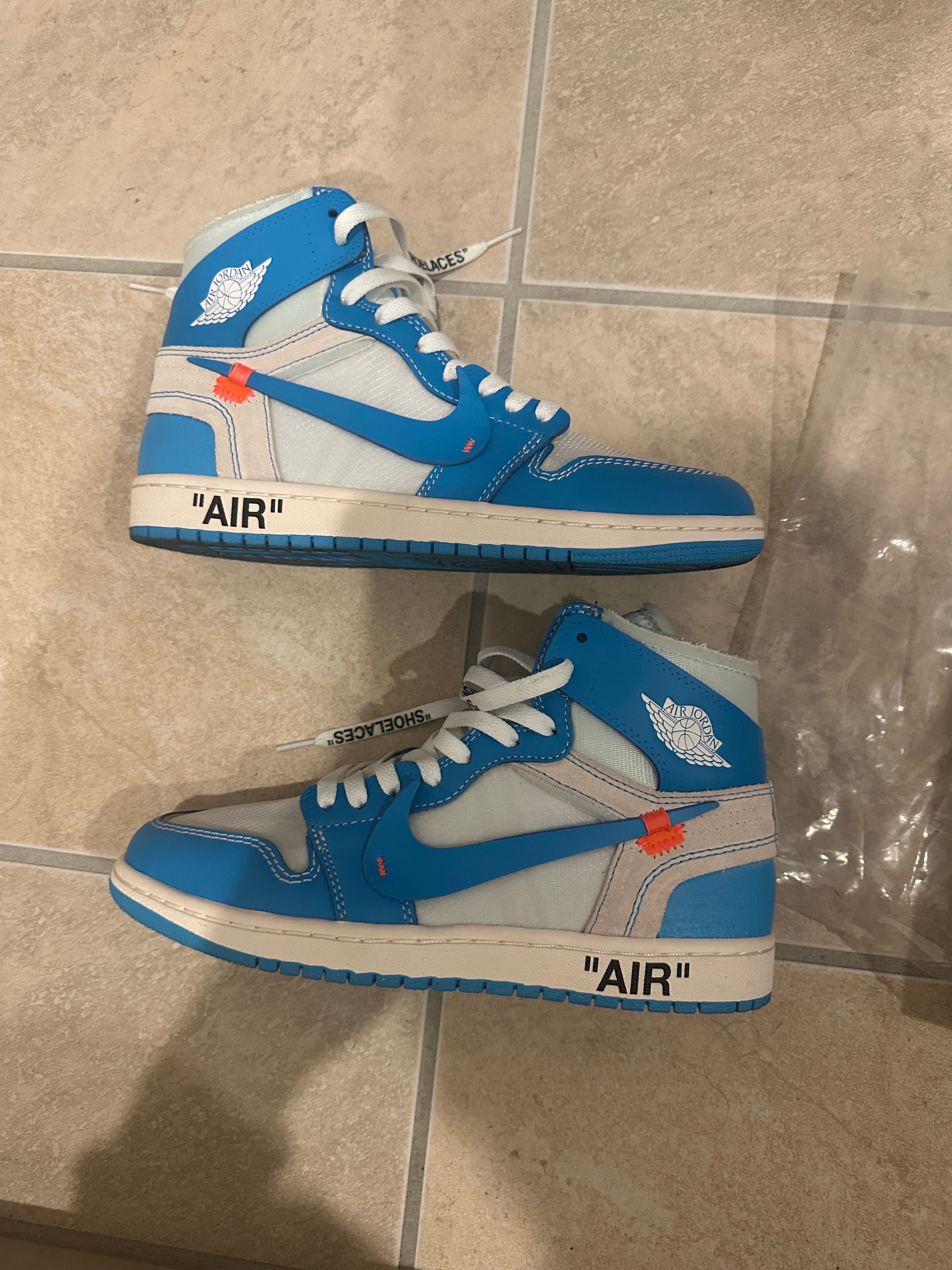 Off-White × Nike Air Jordan 1 High UNC "White/Dark Powder Blue"