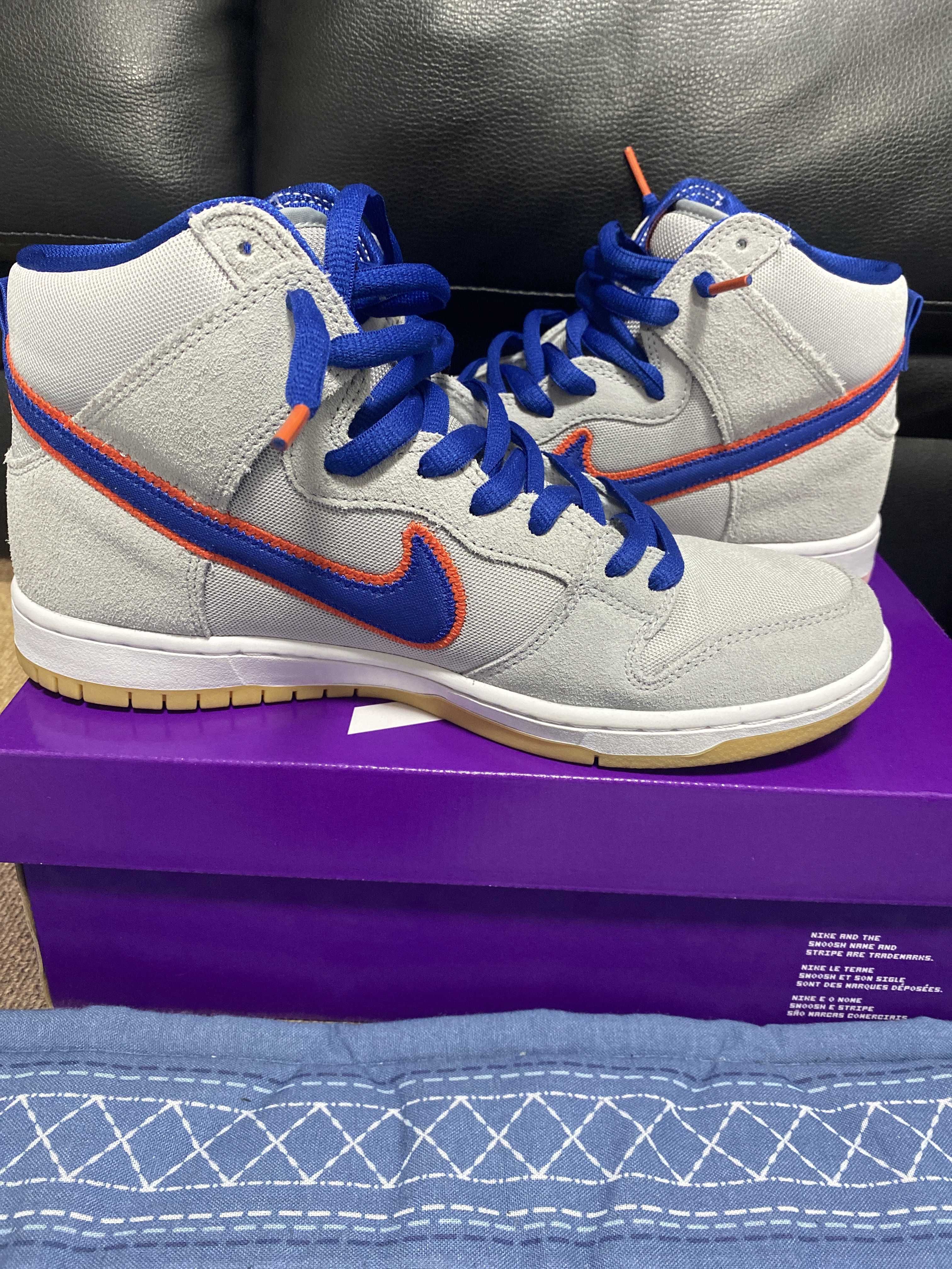 Nike SB Dunk High "Rush Blue and Team Orange/New York Mets" 