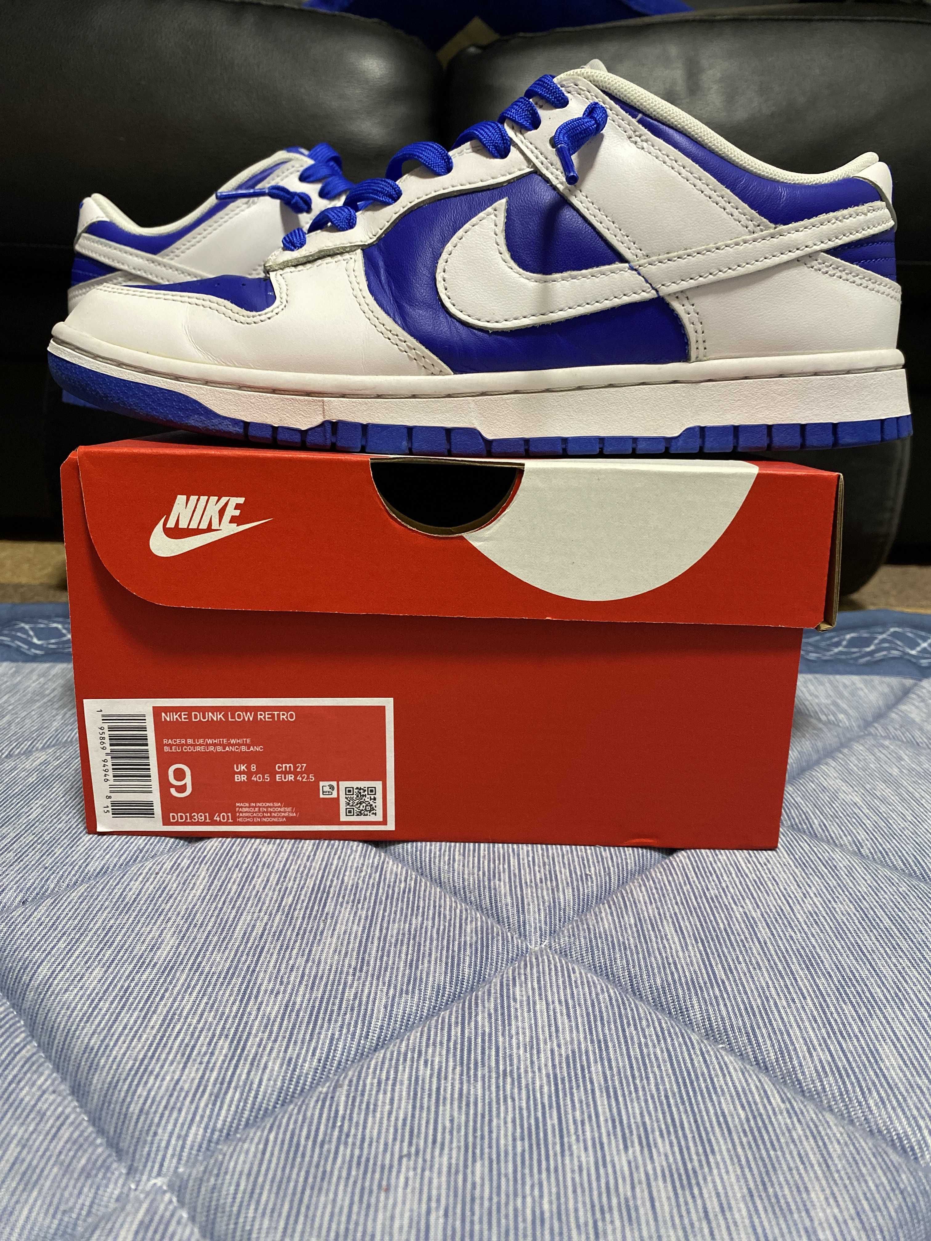 Nike Dunk Low Retro "Racer Blue and White"