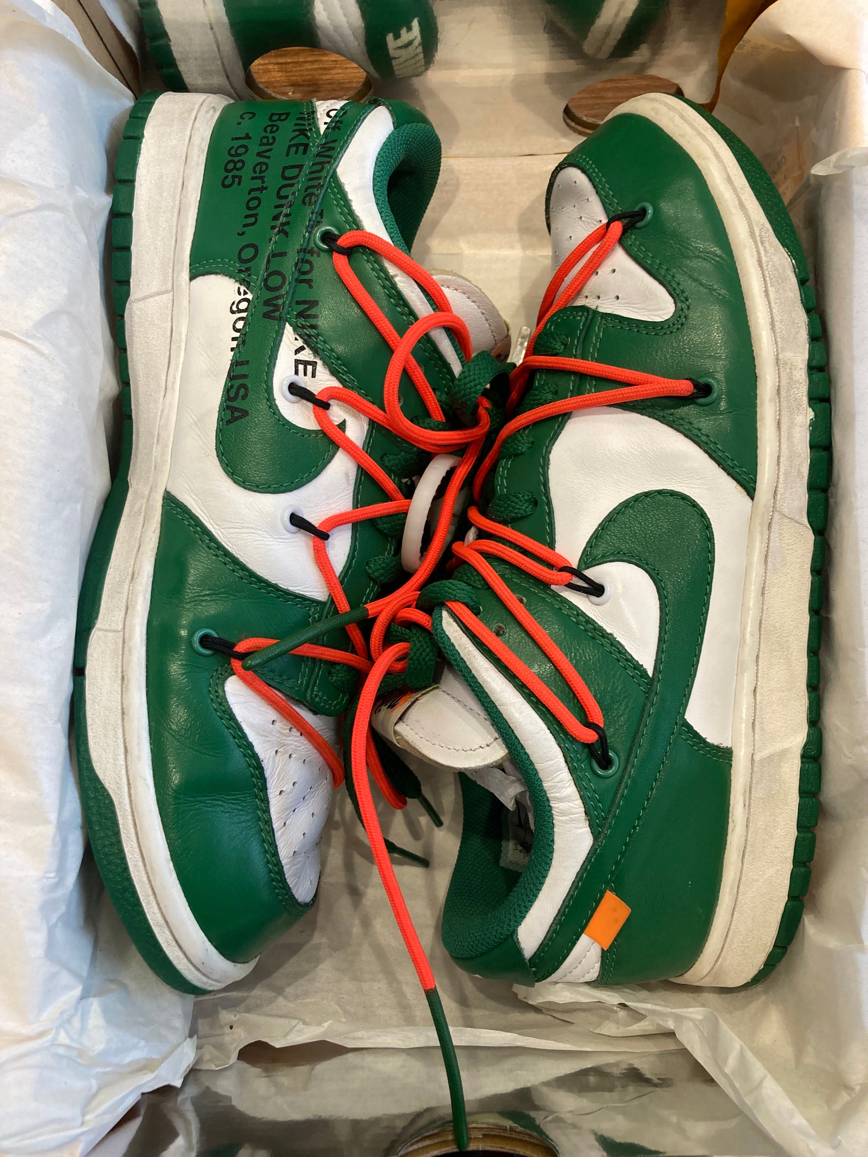 Off-White × Nike Dunk Low "White/Pine Green"