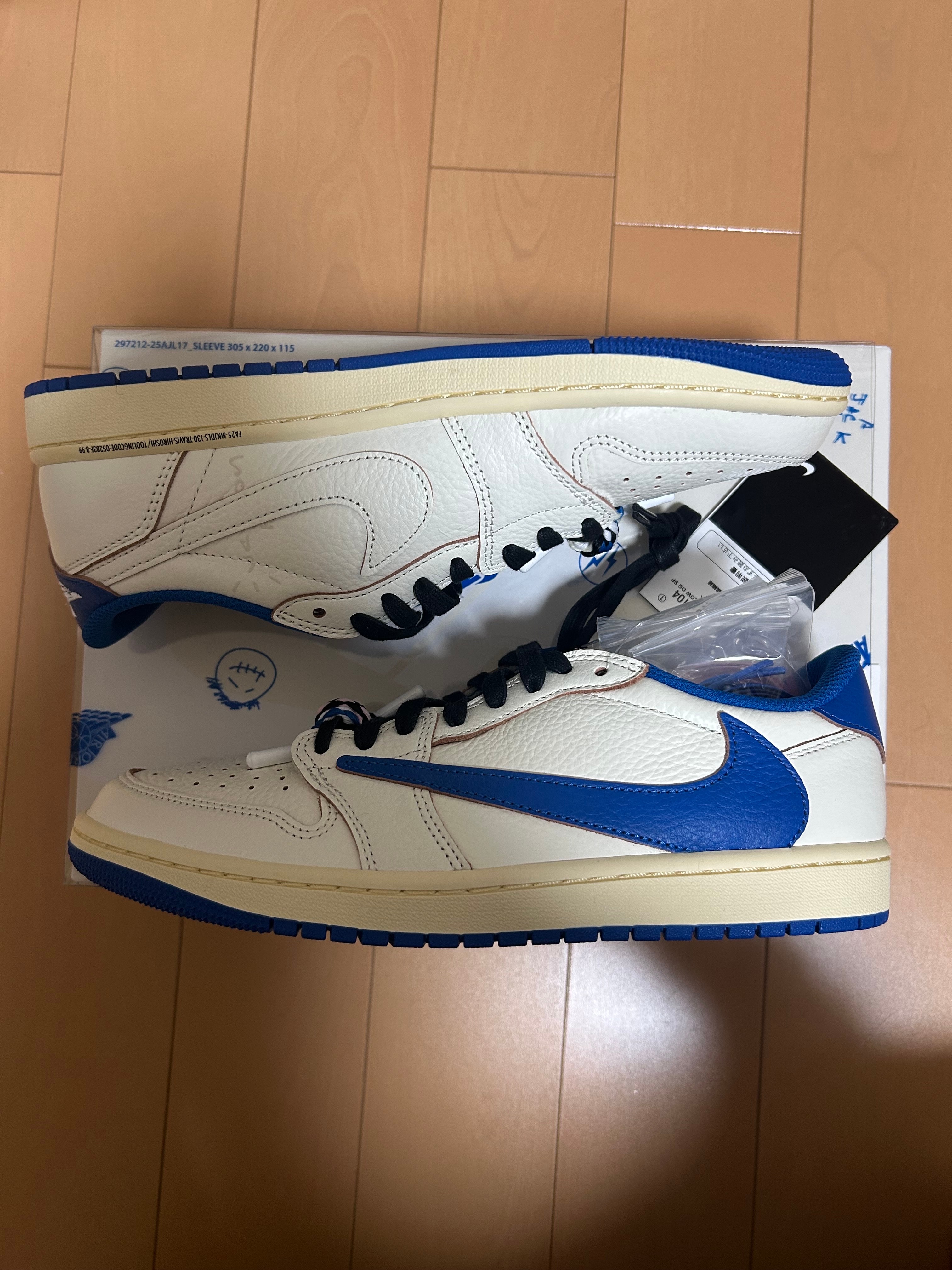 Travis Scott × fragment design × Nike Air Jordan 1 Low OG "Sail/Military Blue"