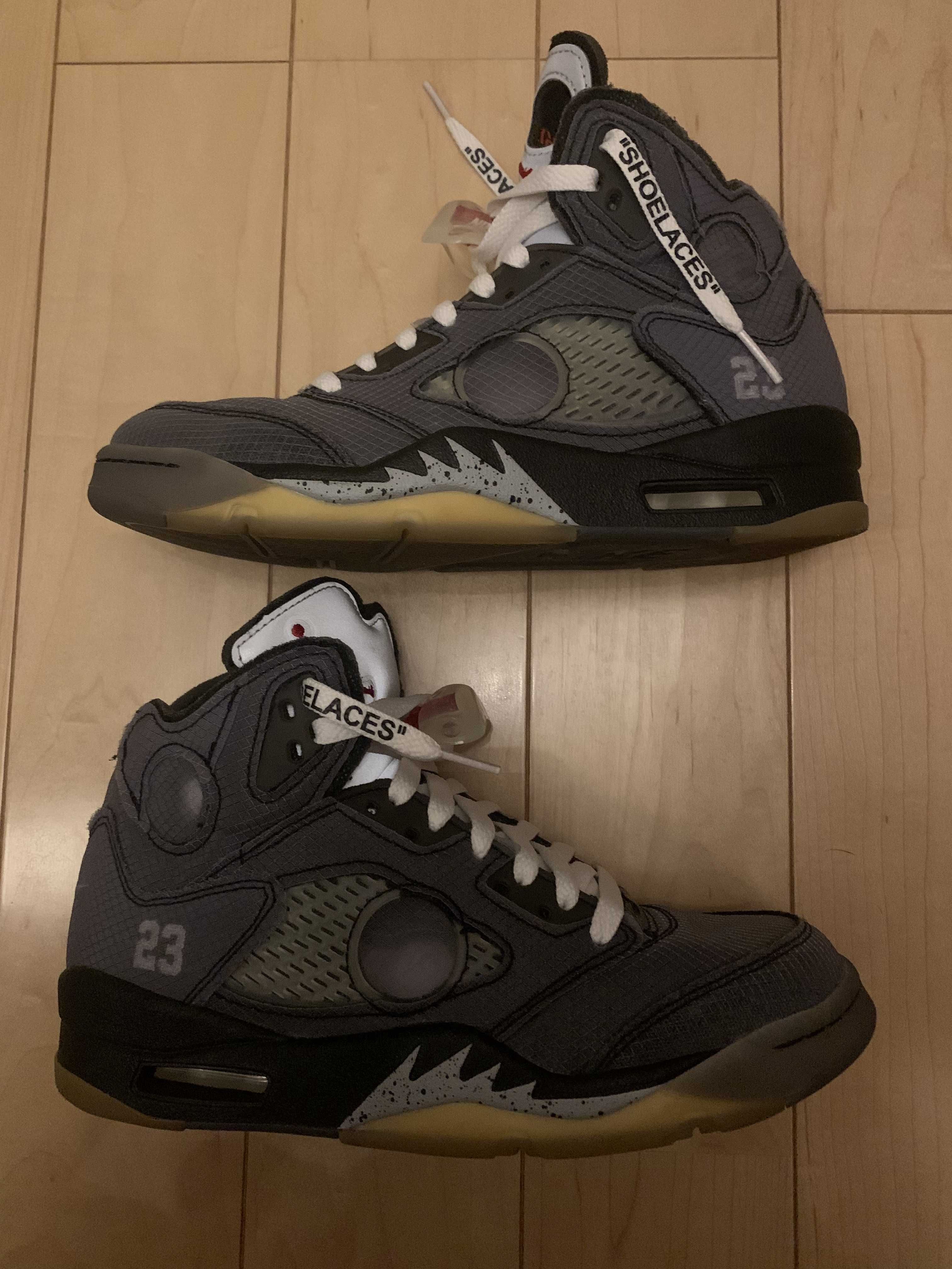 Off-White × Nike Air Jordan 5 "Black/Muslin/Fire Red"