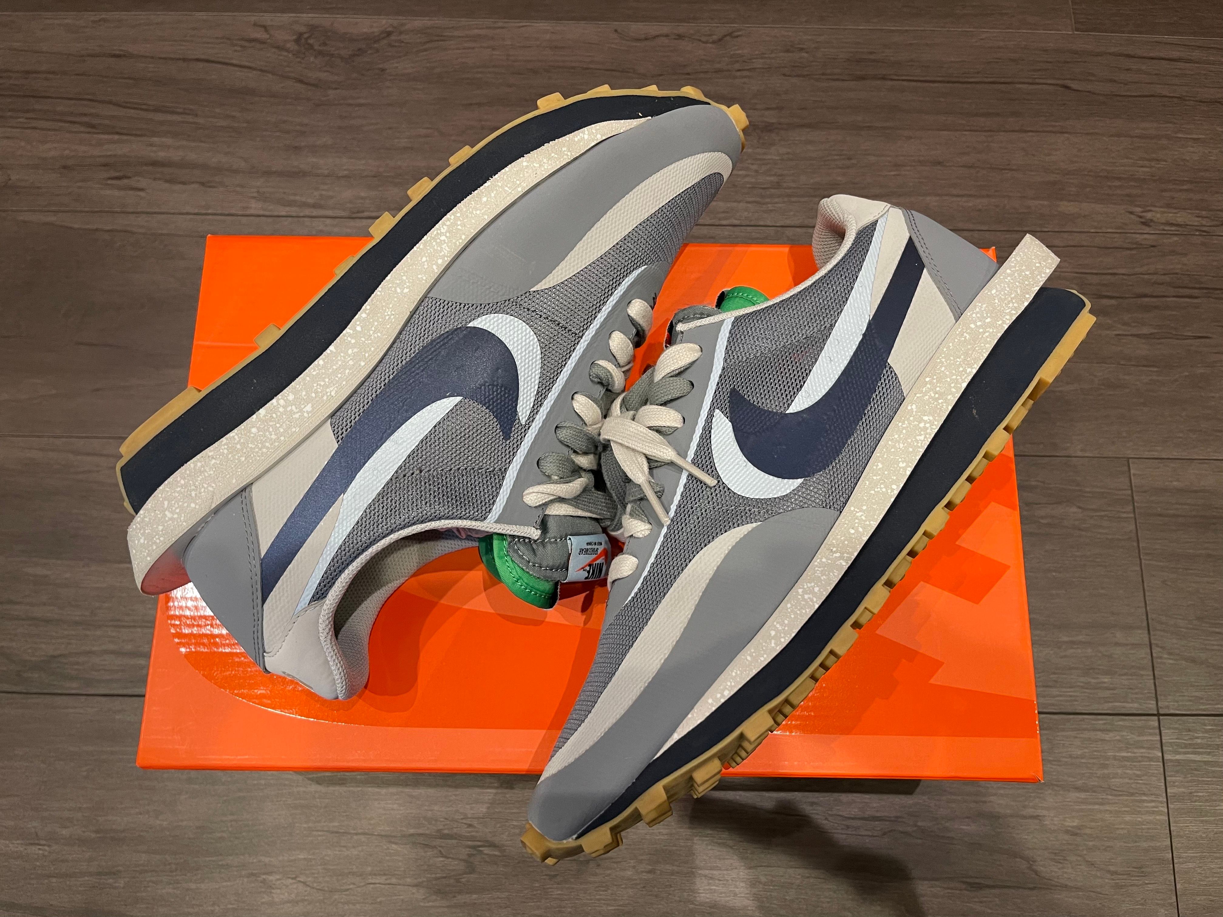 CLOT × Sacai × Nike LD Waffle "Grey Obsidian/Cool Grey"
