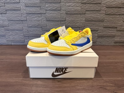 Travis Scott × Nike PS Jordan 1 Low OG SP "Canary"