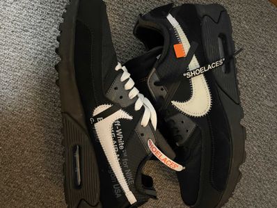 Off-White × Nike Air Max 90 "Black/Black-Cone-White"