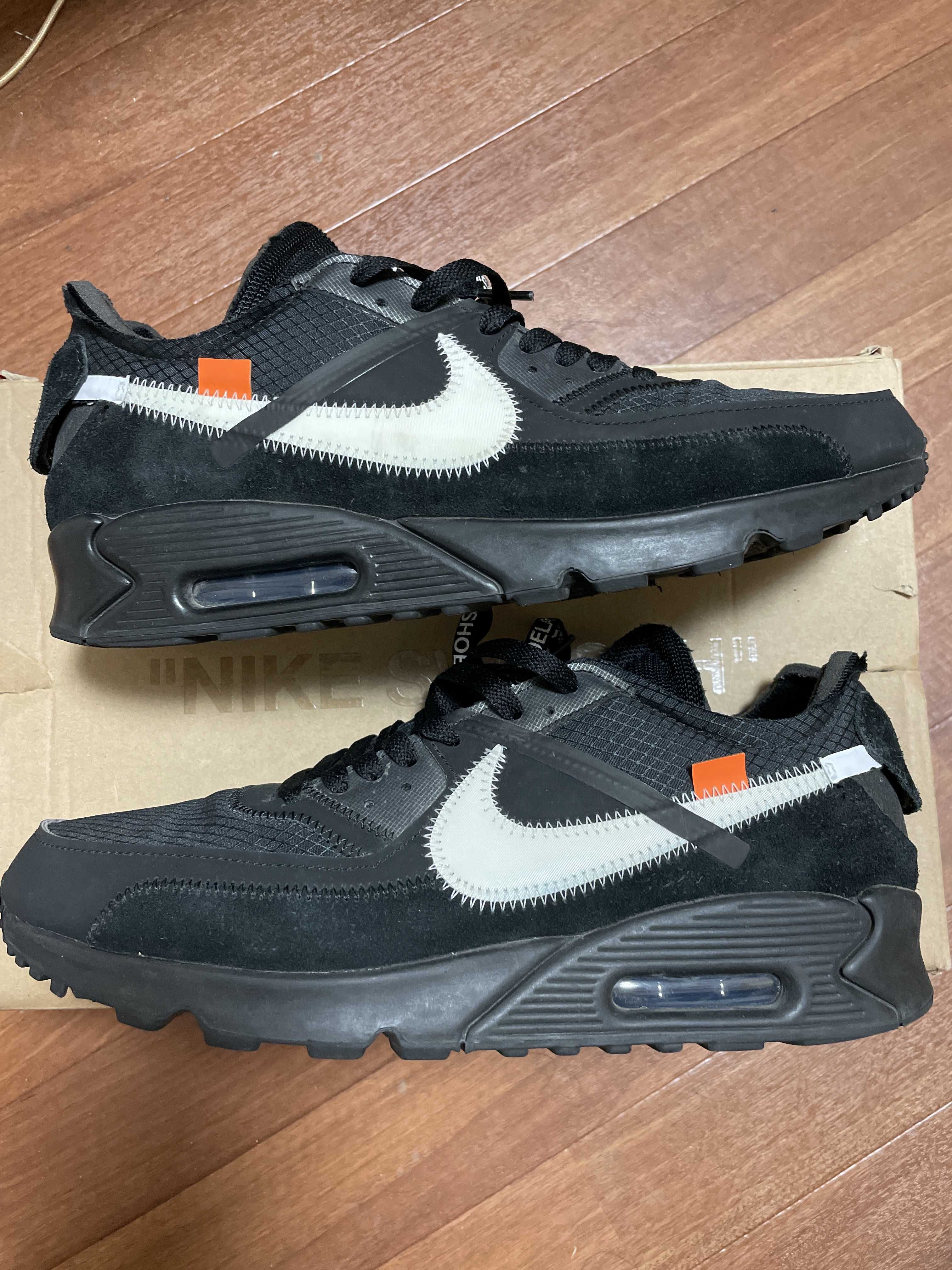 Off-White × Nike Air Max 90 "Black/Black-Cone-White"