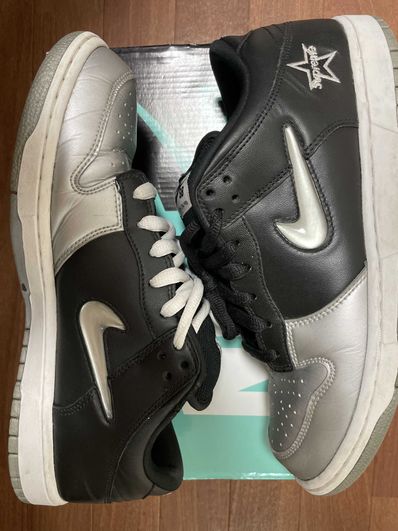 Supreme × Nike Dunk Low "Metallic Silver/Black"