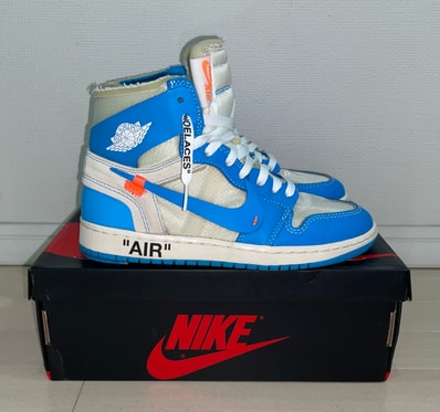 Off-White × Nike Air Jordan 1 High UNC "White/Dark Powder Blue"
