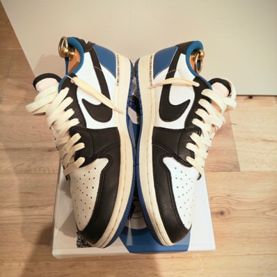 Travis Scott × fragment design × Nike Air Jordan 1 Low OG SP "Military Blue"