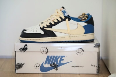 Travis Scott × fragment design × Nike Air Jordan 1 Low OG SP "Military Blue"
