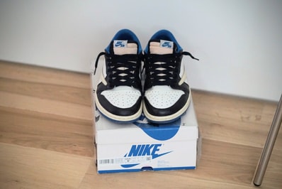 Travis Scott × fragment design × Nike Air Jordan 1 Low OG SP "Military Blue"