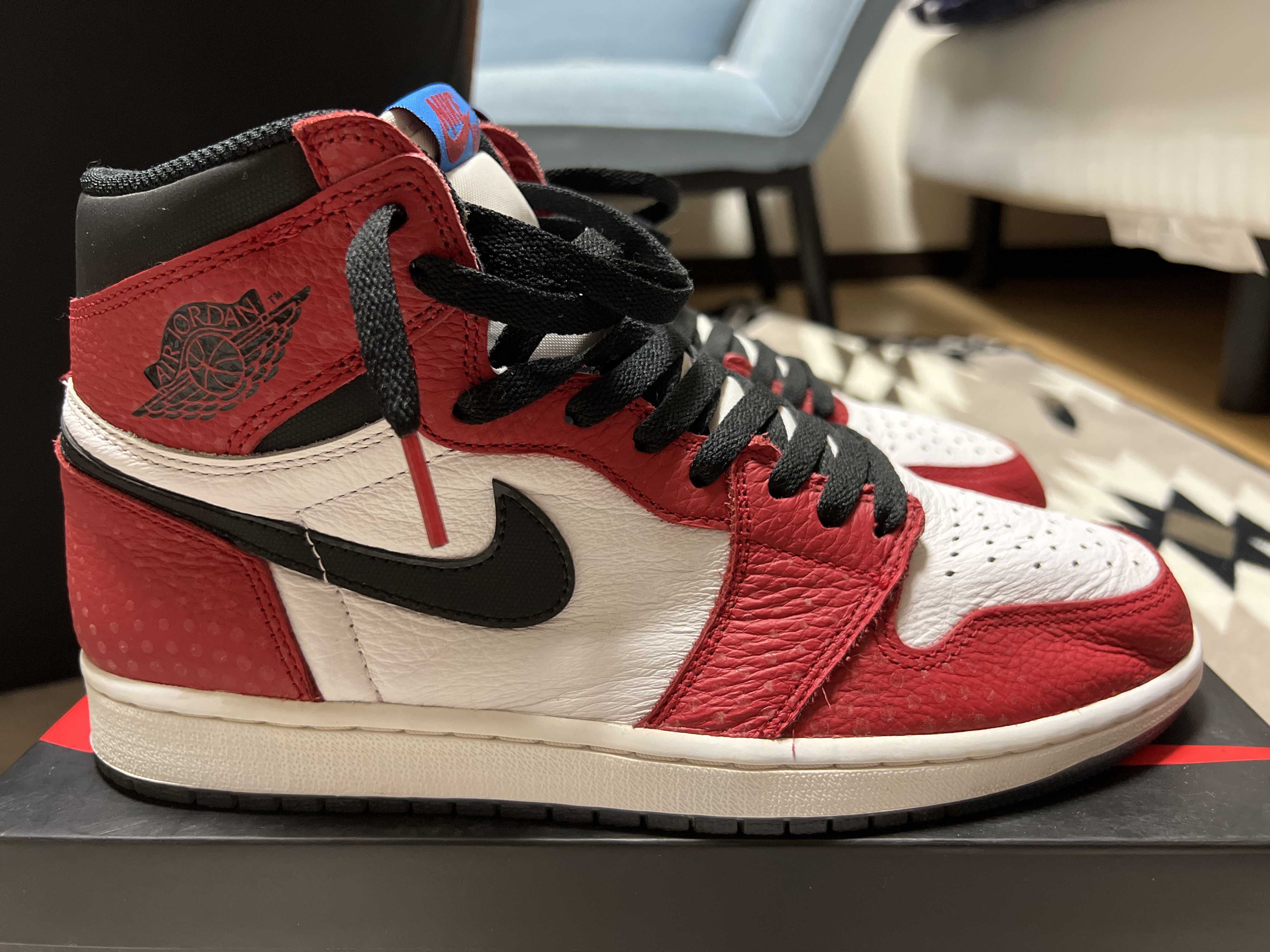 Spiderman × Nike Air Jordan 1 Origin Story "Gym Red/White/Photo Blue/Black"