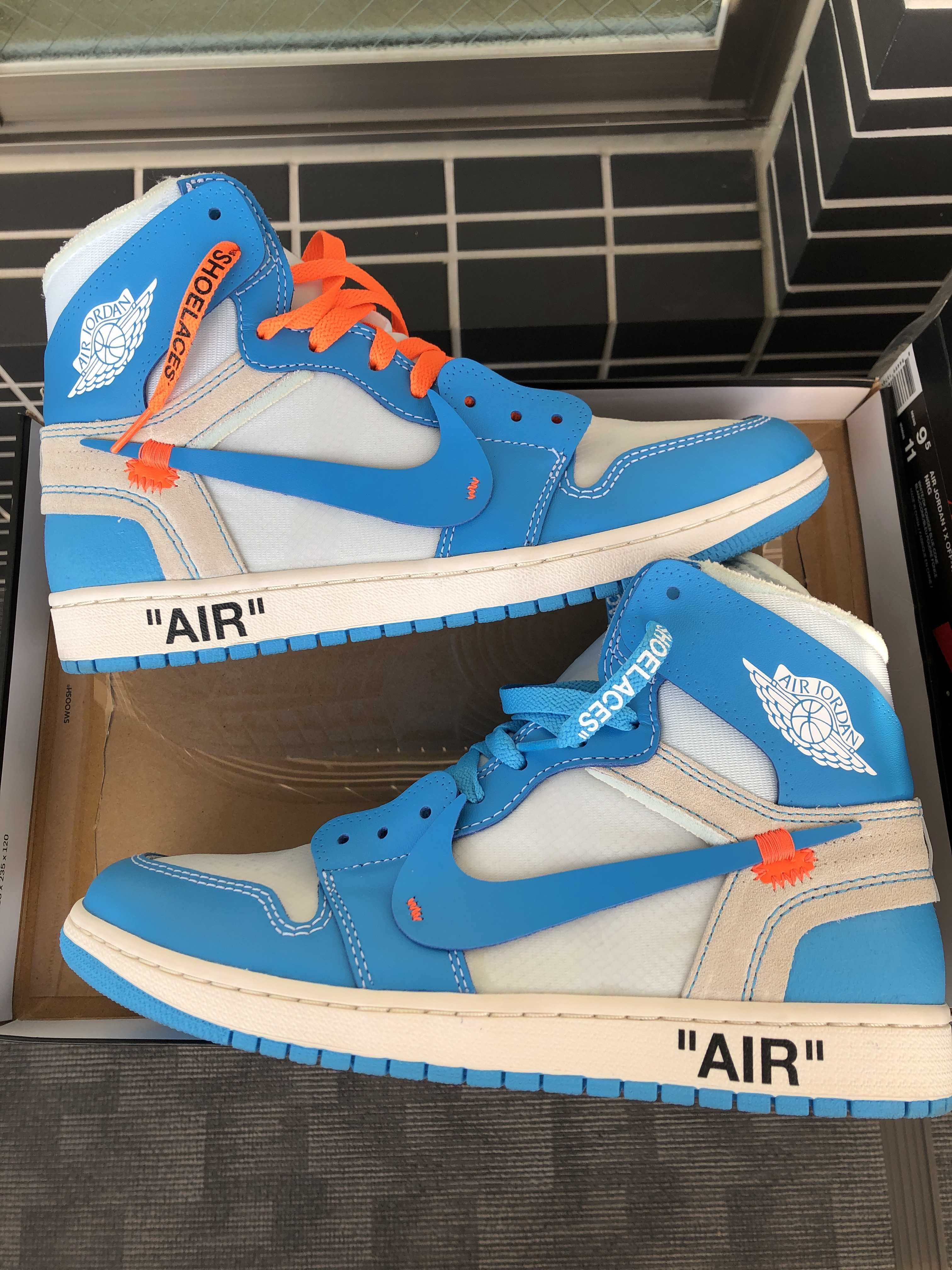 Off-White × Nike Air Jordan 1 High UNC "White/Dark Powder Blue"